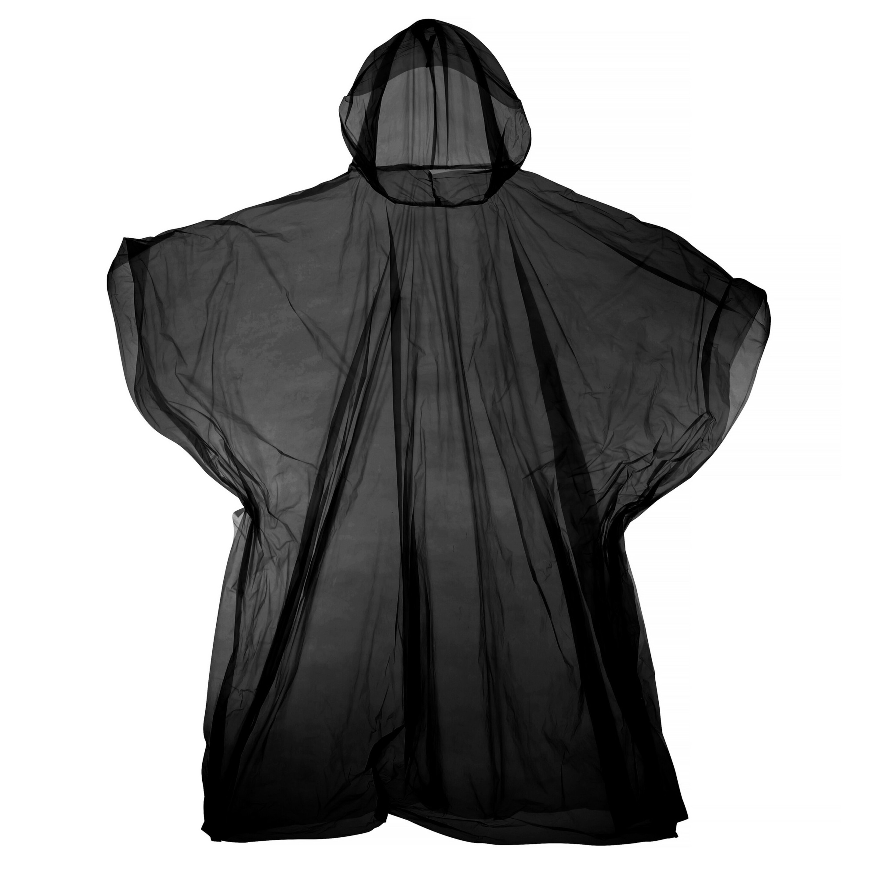 Poncho Reutilizable De Plástico Con Capucha Universal Textiles (Negro)