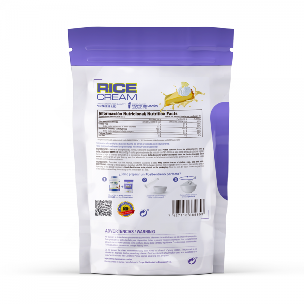 Rice Cream (crema De Arroz Precocida) - 1kg De Mm Supplements Sabor Pastel De Limón