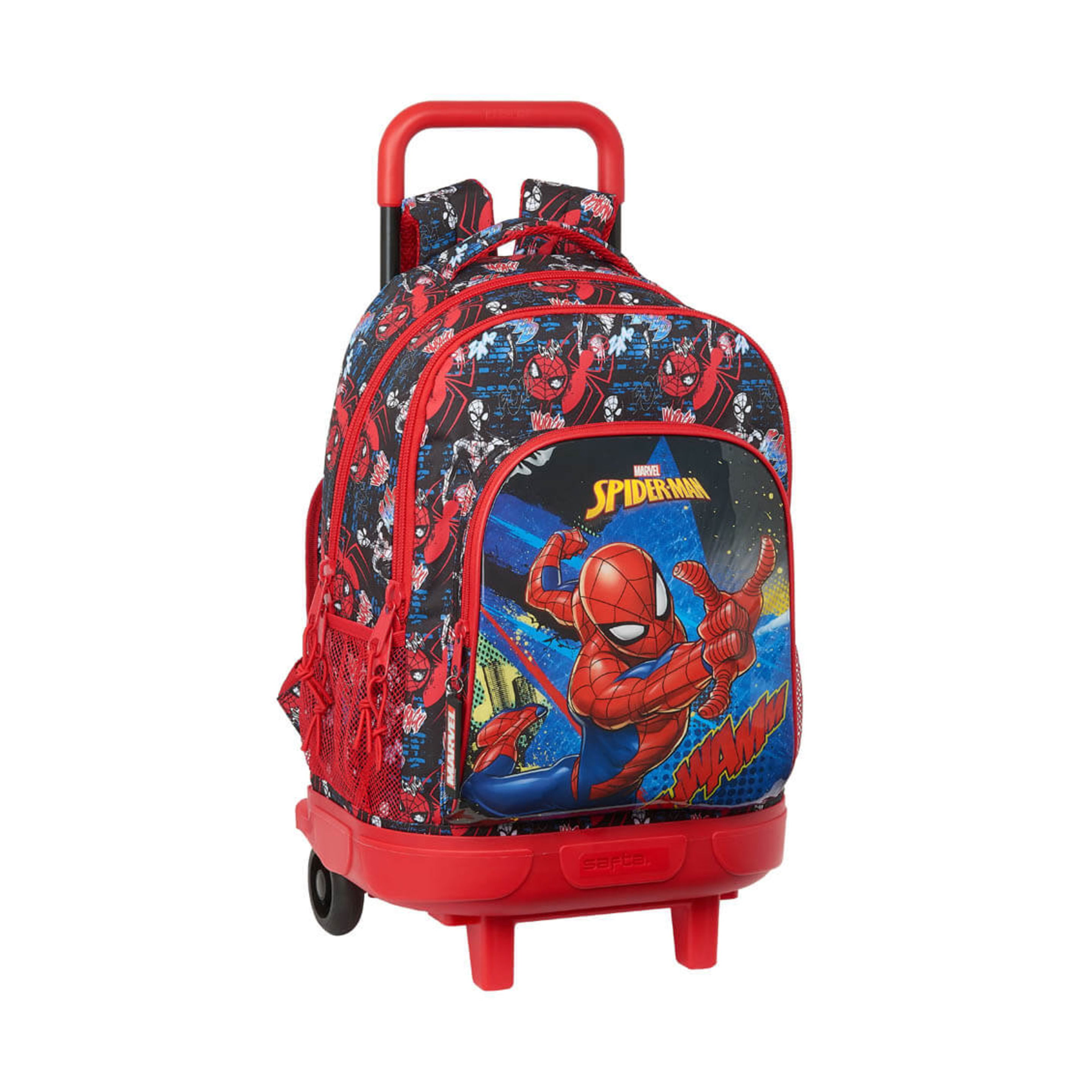 Mochila Compact Spiderman Go Hero Con Carro Extraíble