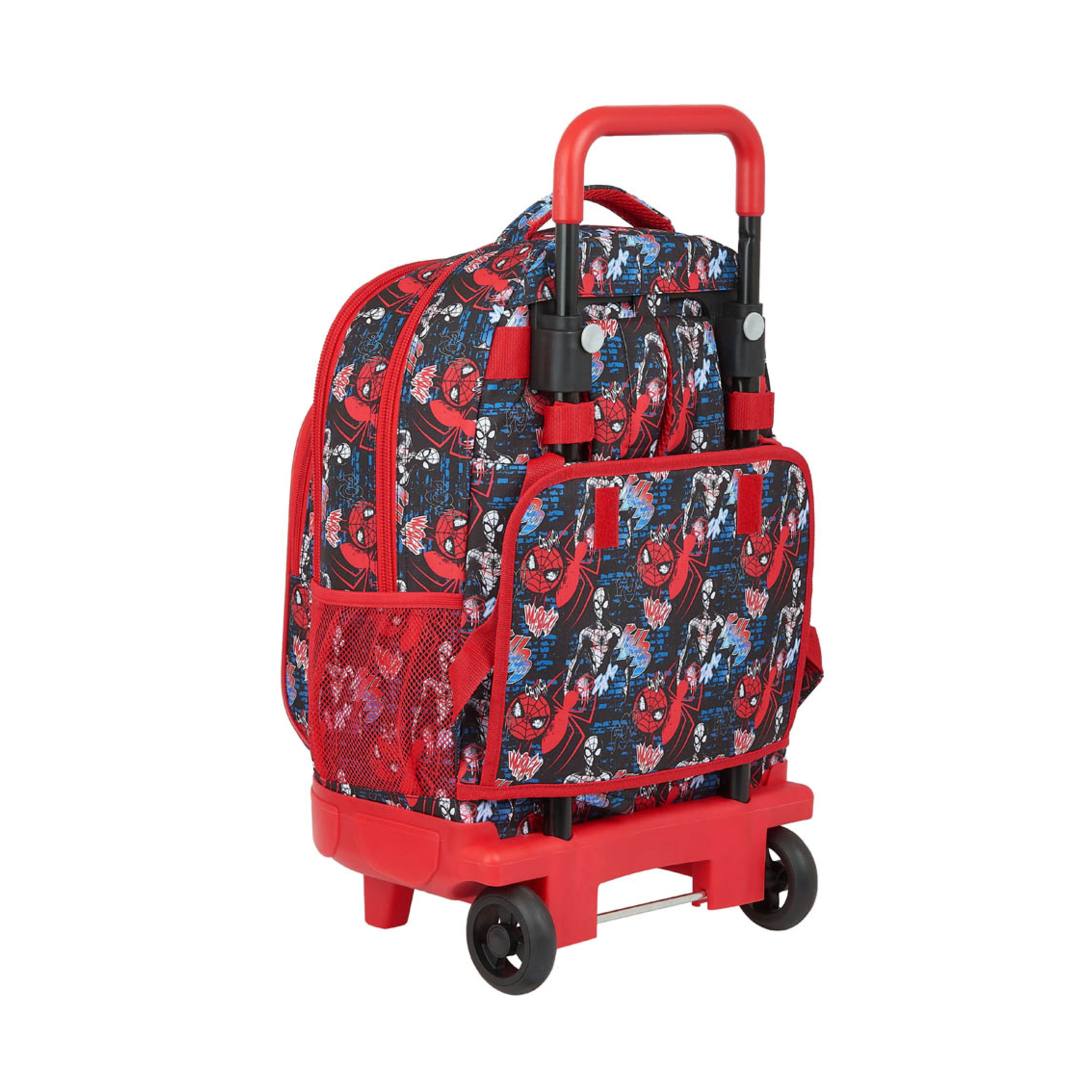 Mochila Compact Spiderman Go Hero Con Carro Extraíble