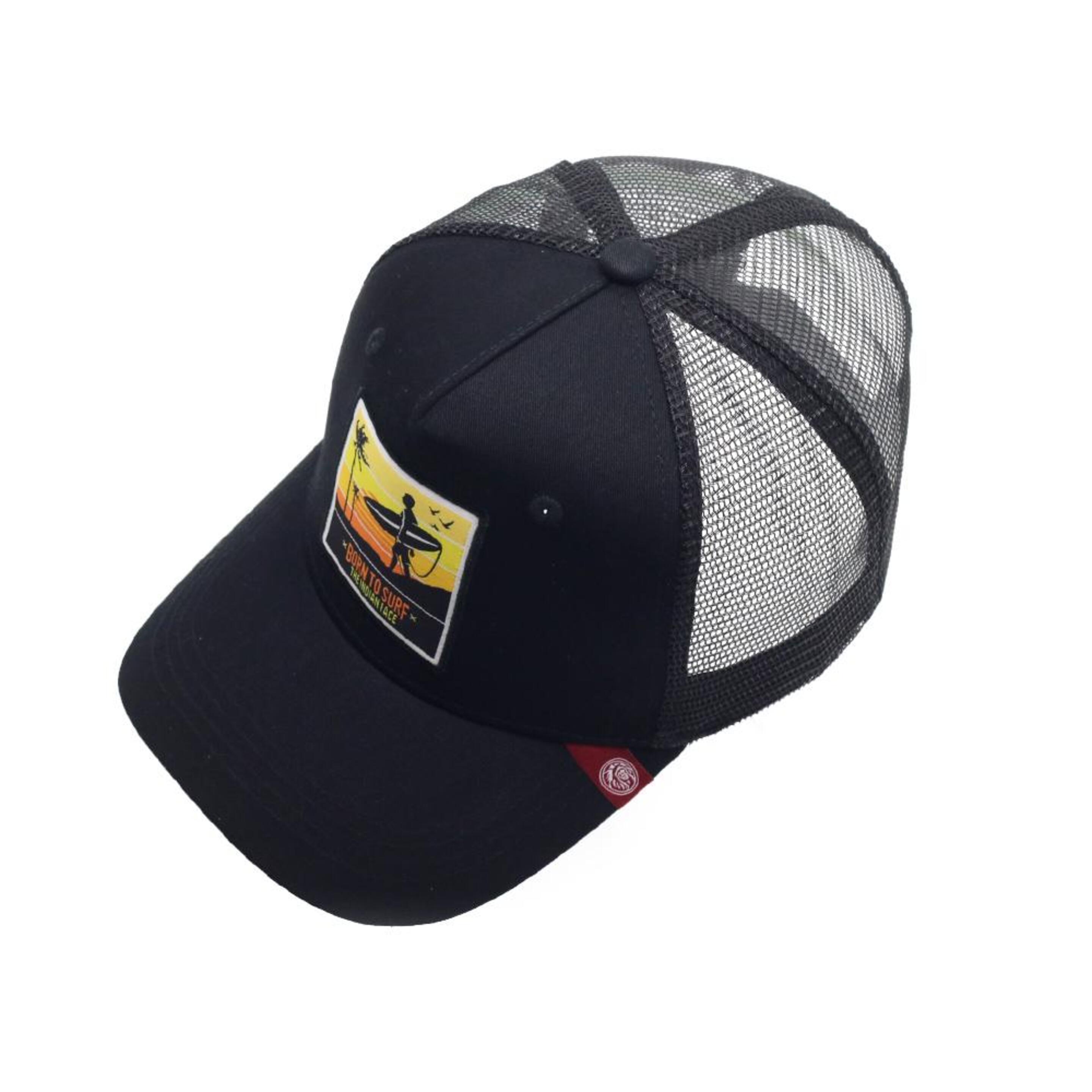 Gorra Trucker Born To Surf Negro The Indian Face Para Hombre Y Mujer