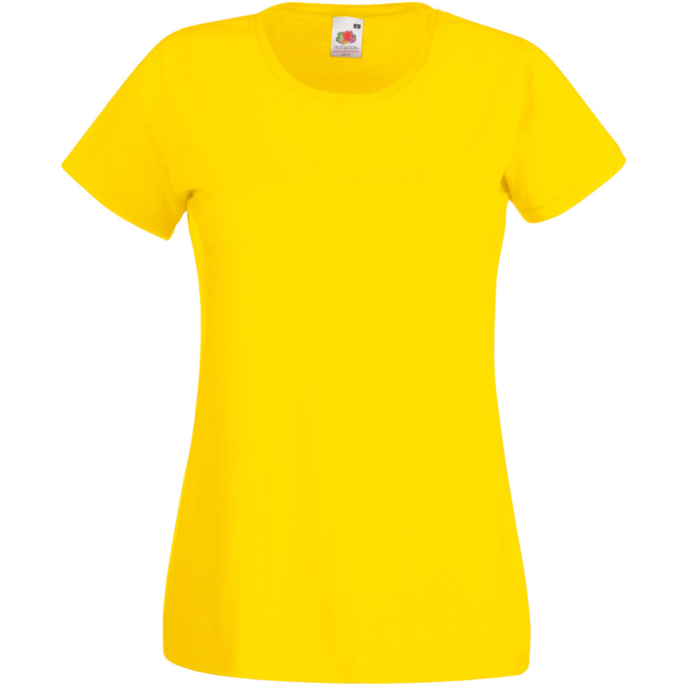 Camiseta Casual De Manga Curta Com Valor Adaptado Às Mulheres/ladias Universal Textiles (amarelo Brilhante)