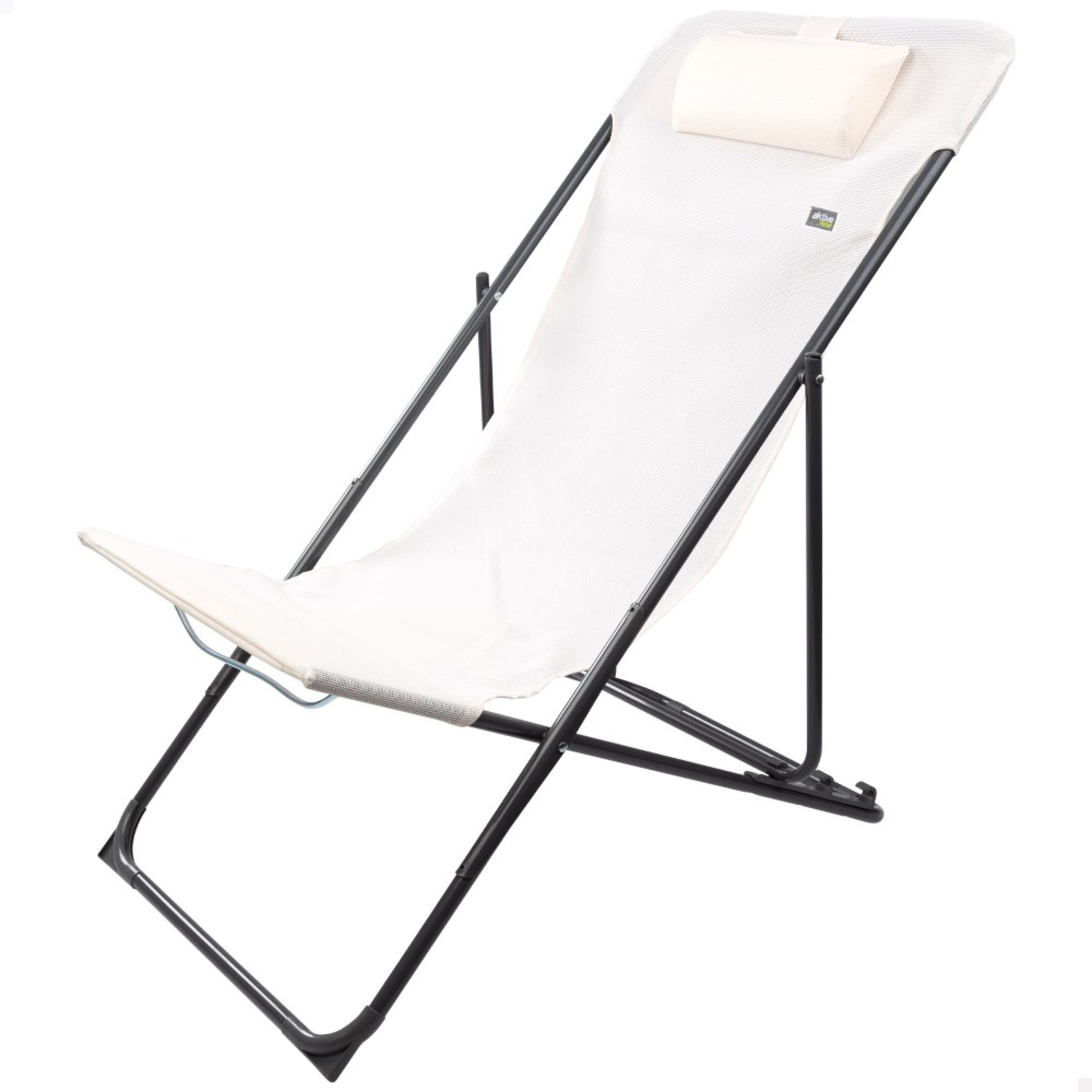 Cadeira De Jardim Dobrável Branca Multiposições C/almofada Aktive | Sport Zone MKP