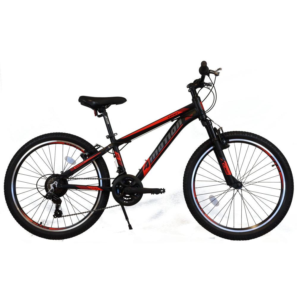Bicicleta Montaña Umit De 24? Cuadro De Aluminio, 21v - negro-rojo - 