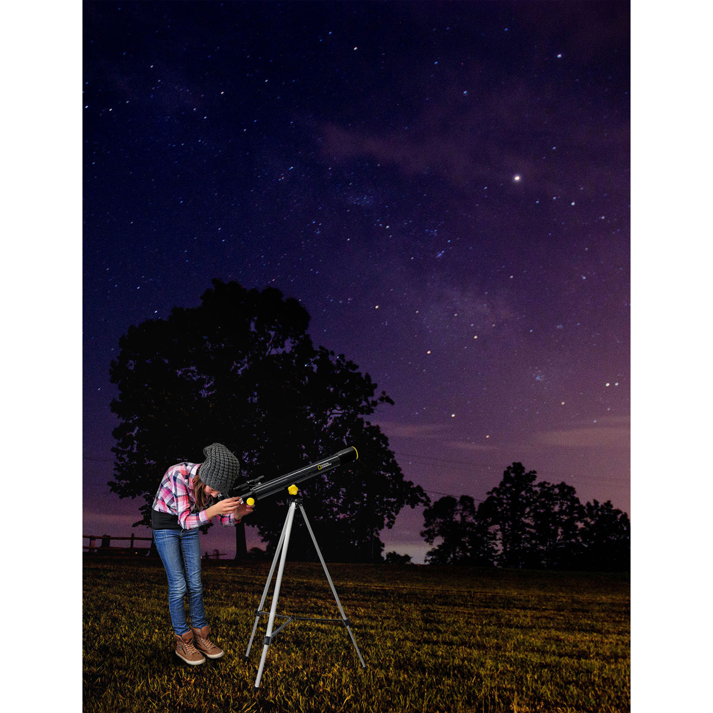 Telescopio Astronómico Refractor 50/600 Az National Geographic - Negro/Amarillo  MKP