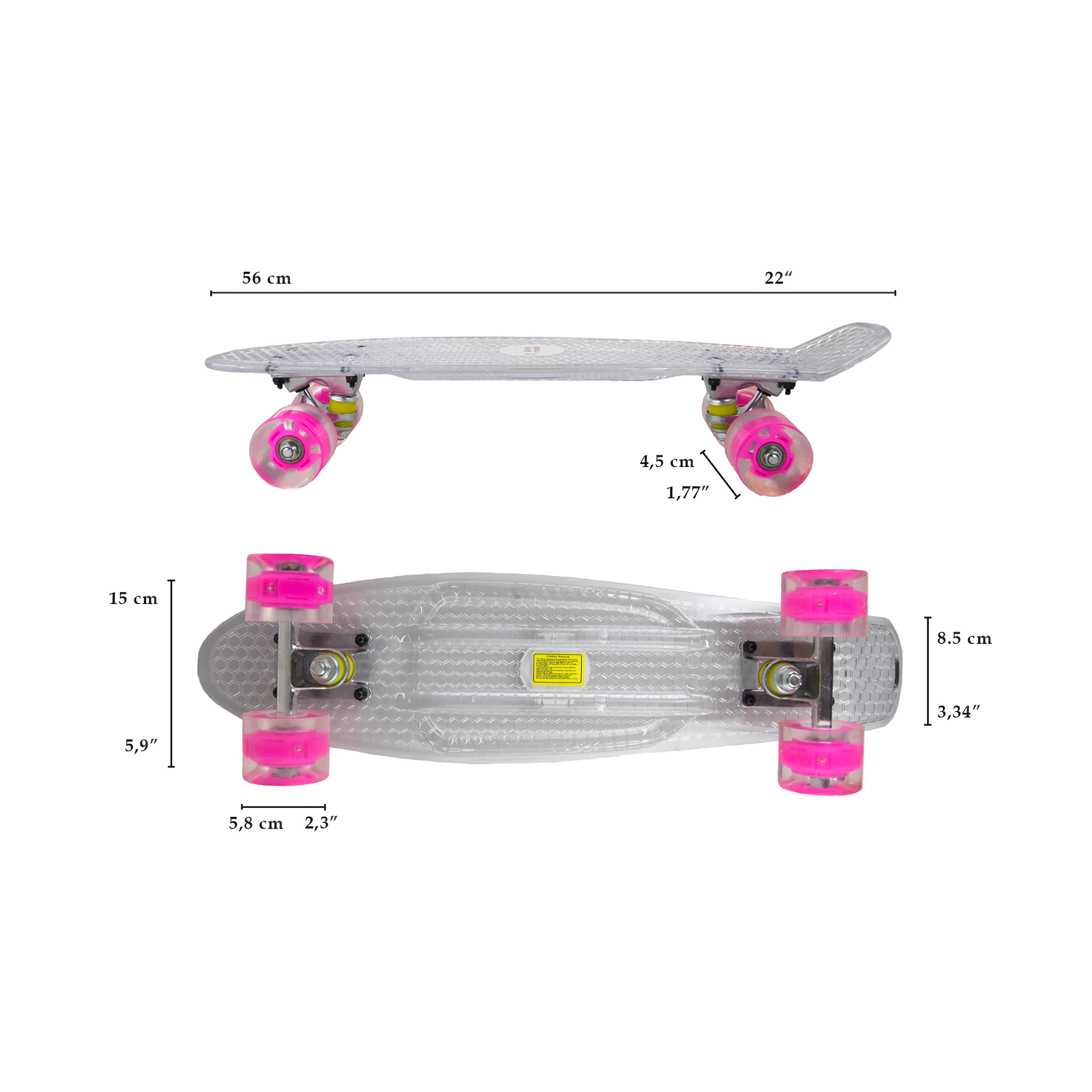 Monopatin Airel 4 Ruedas Con Rodamientos - Blanco - Skateboard  MKP