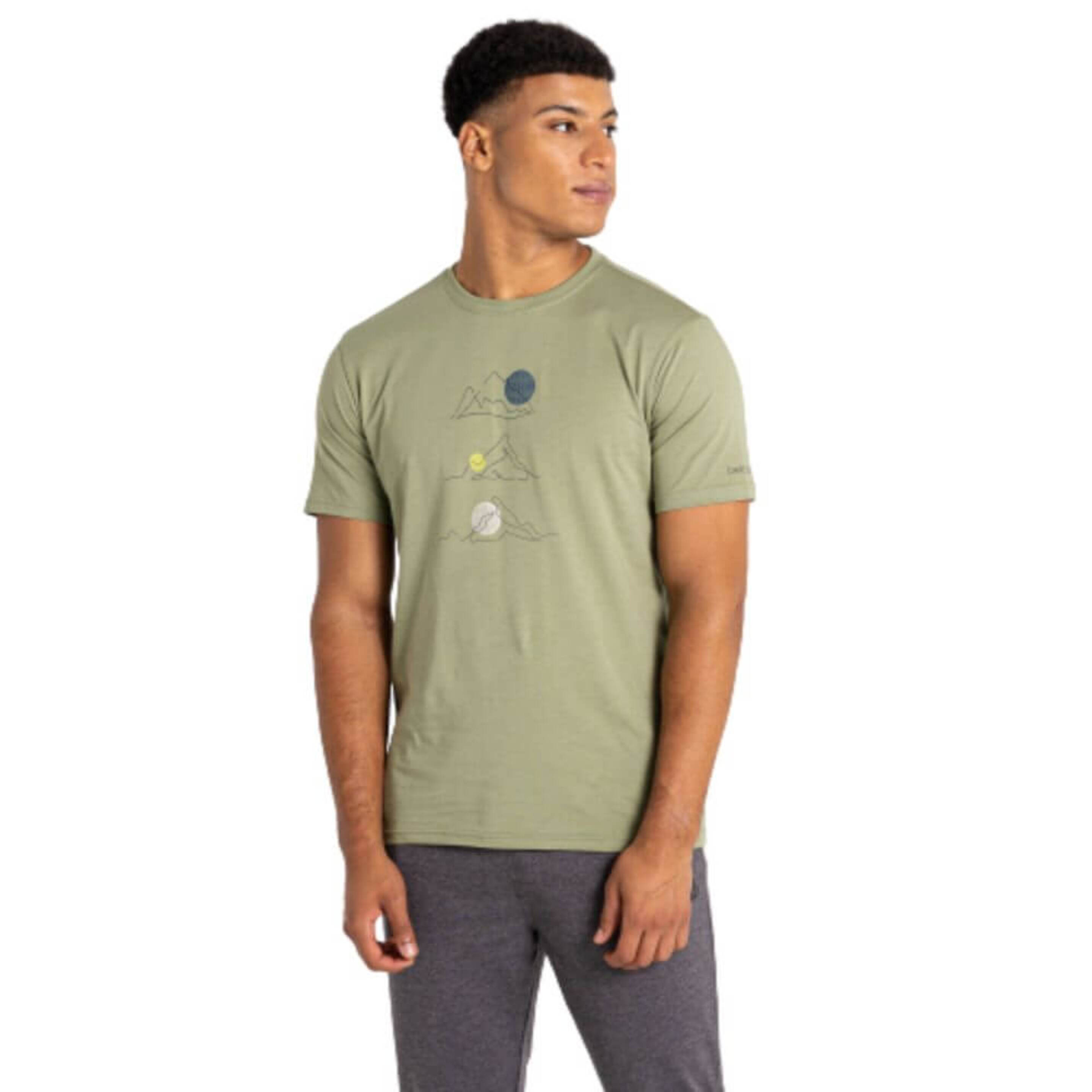 T-shirt Em Algodão De Fitness Homem Dare2b Evential. Oil Green - verde-oliva - 