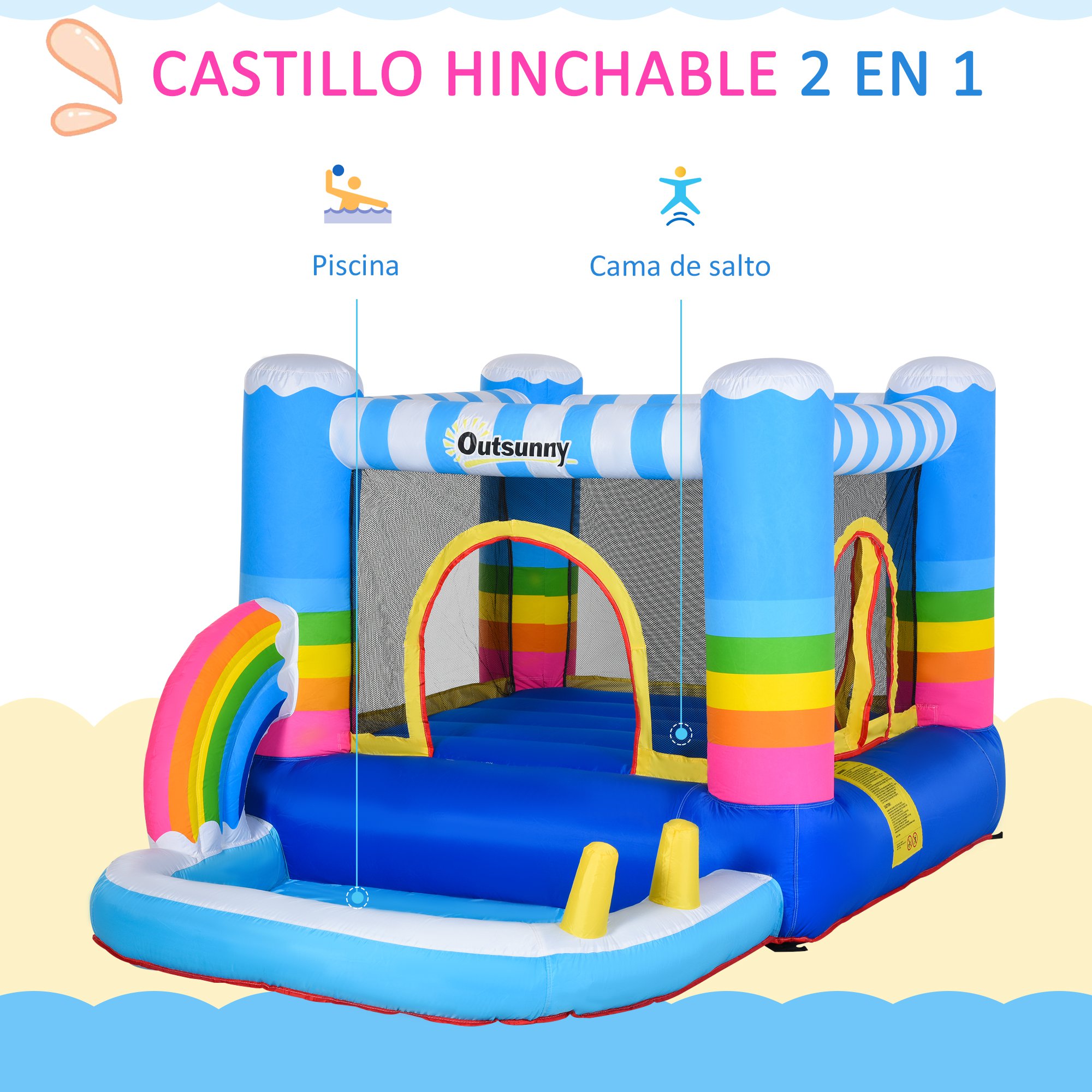Castillo Hinchable Outsunny 342-019v90