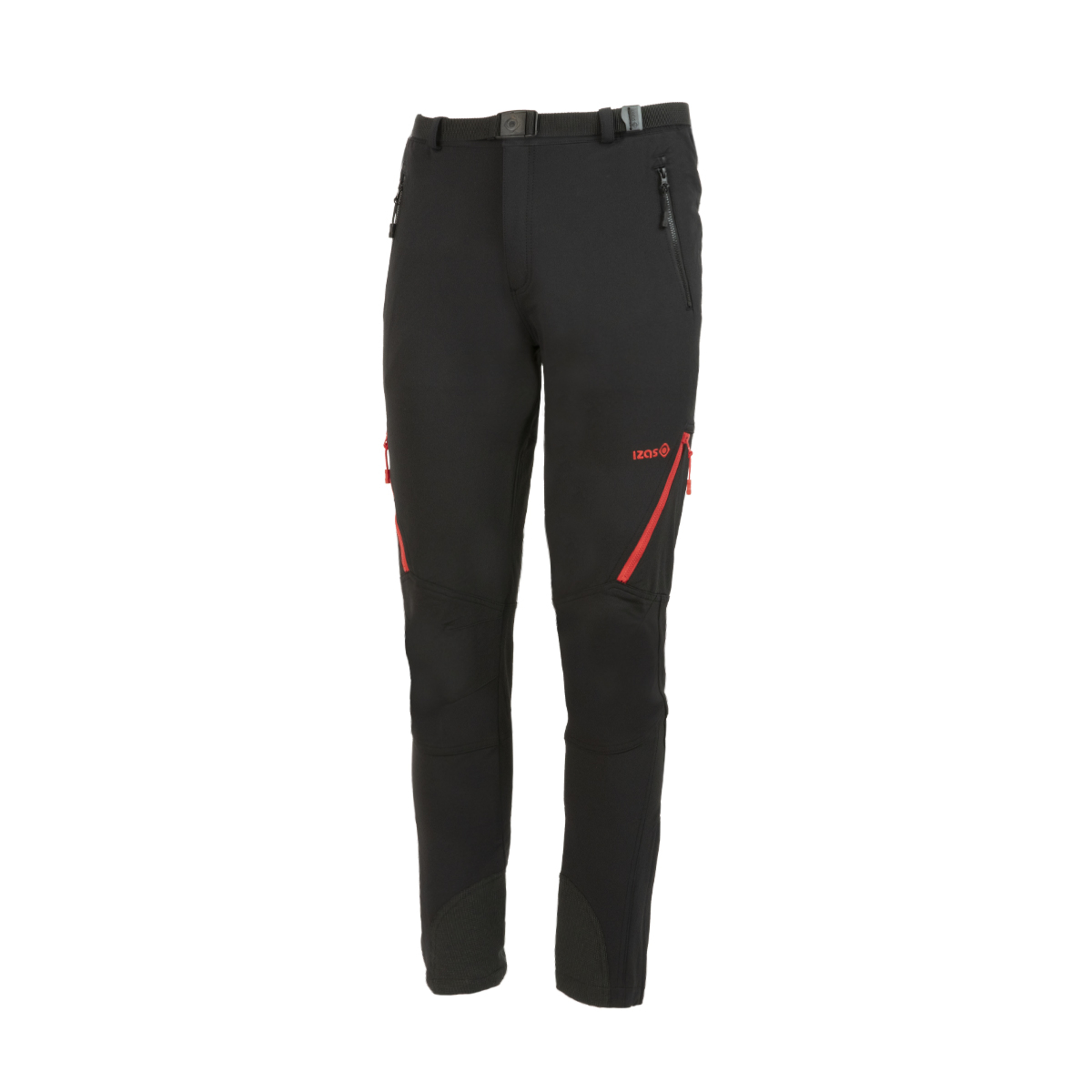 Pantalón De Trekking Con  Patrón Regular Fit Y Bajo Ajustable Izas Agon M - negro-rojo - 