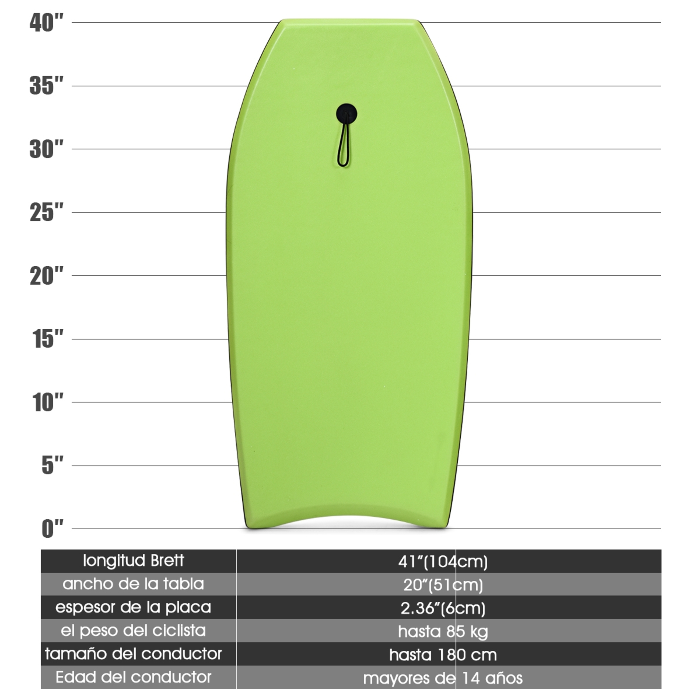Costway Bodyboard Con Núcleo Tabla De Surf En Eps Superficie En Xpe Y Base En Hdpe Bodyboard  Ligero