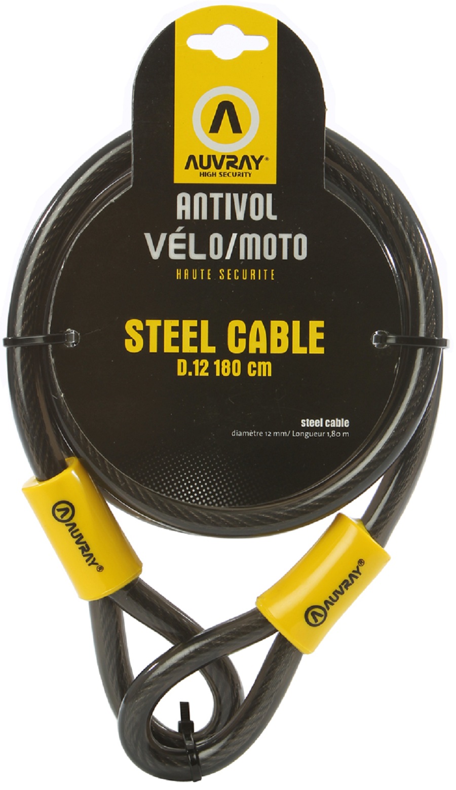 Cable De Seguridad Auvray Steelcable D.12 En 1800 Mm - amarillo-negro - 