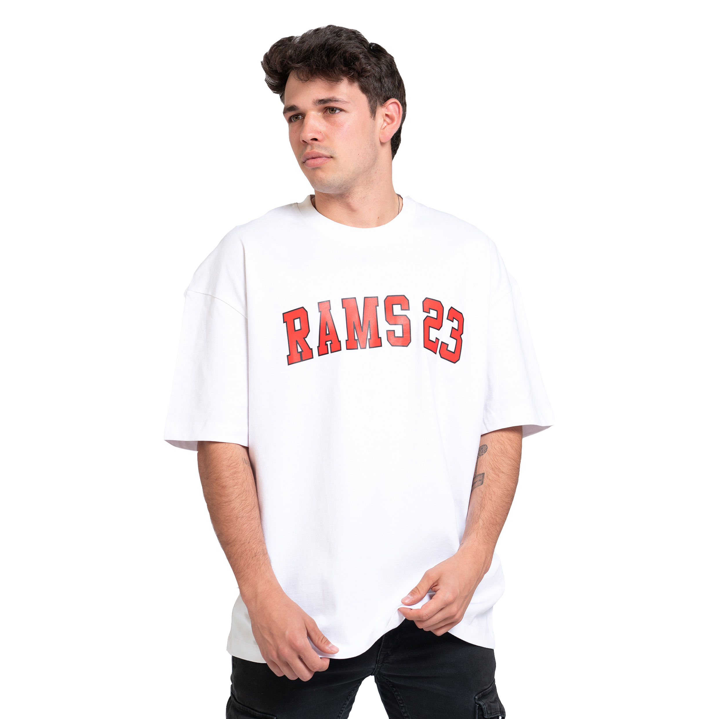 Camiseta Oversize Rams 23 University White - Rojo  MKP