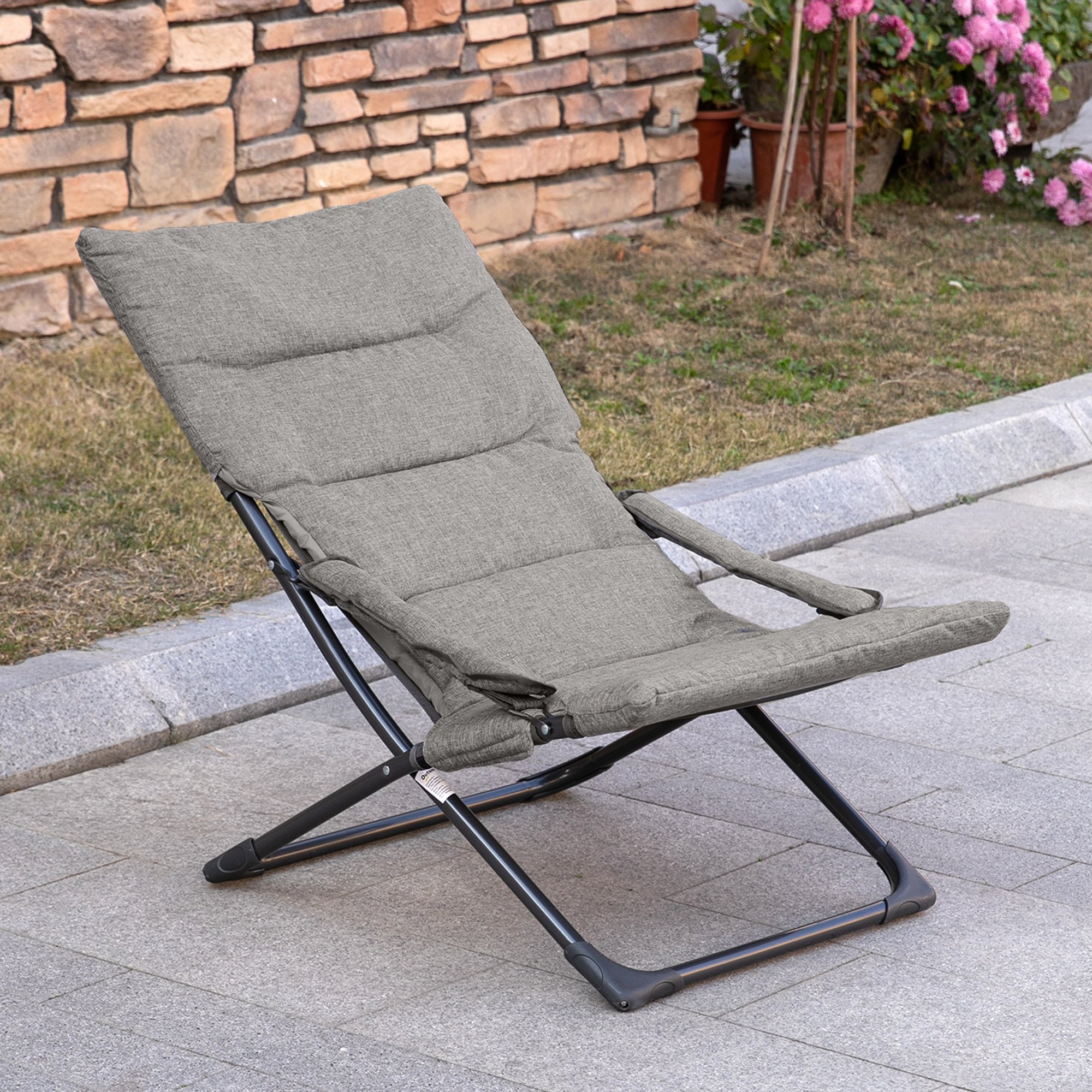 Silla Camping Plegable Outsunny 84b-775gy