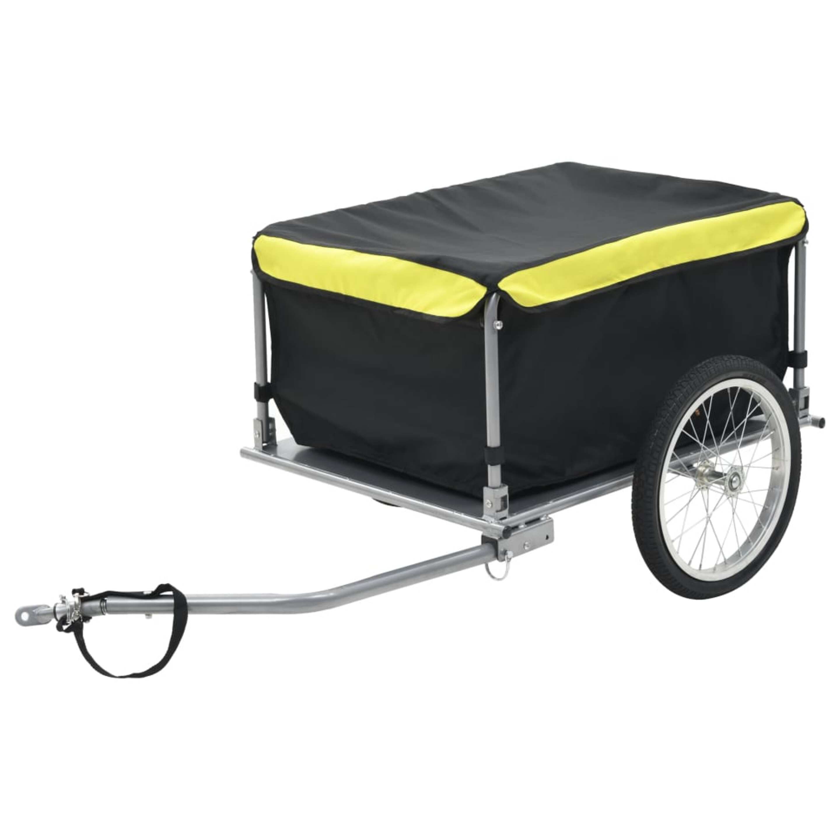Vidaxl Reboque De Carga Para Bicicleta Preto E Amarelo 65 Kg