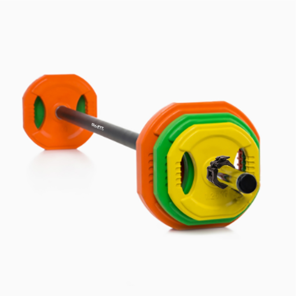 Set Pump (20kg) Profissional
(disc 2x5+2x2,5+2x1,25 Kg + Bar) W/loack Jaw Collar - multicolor - 