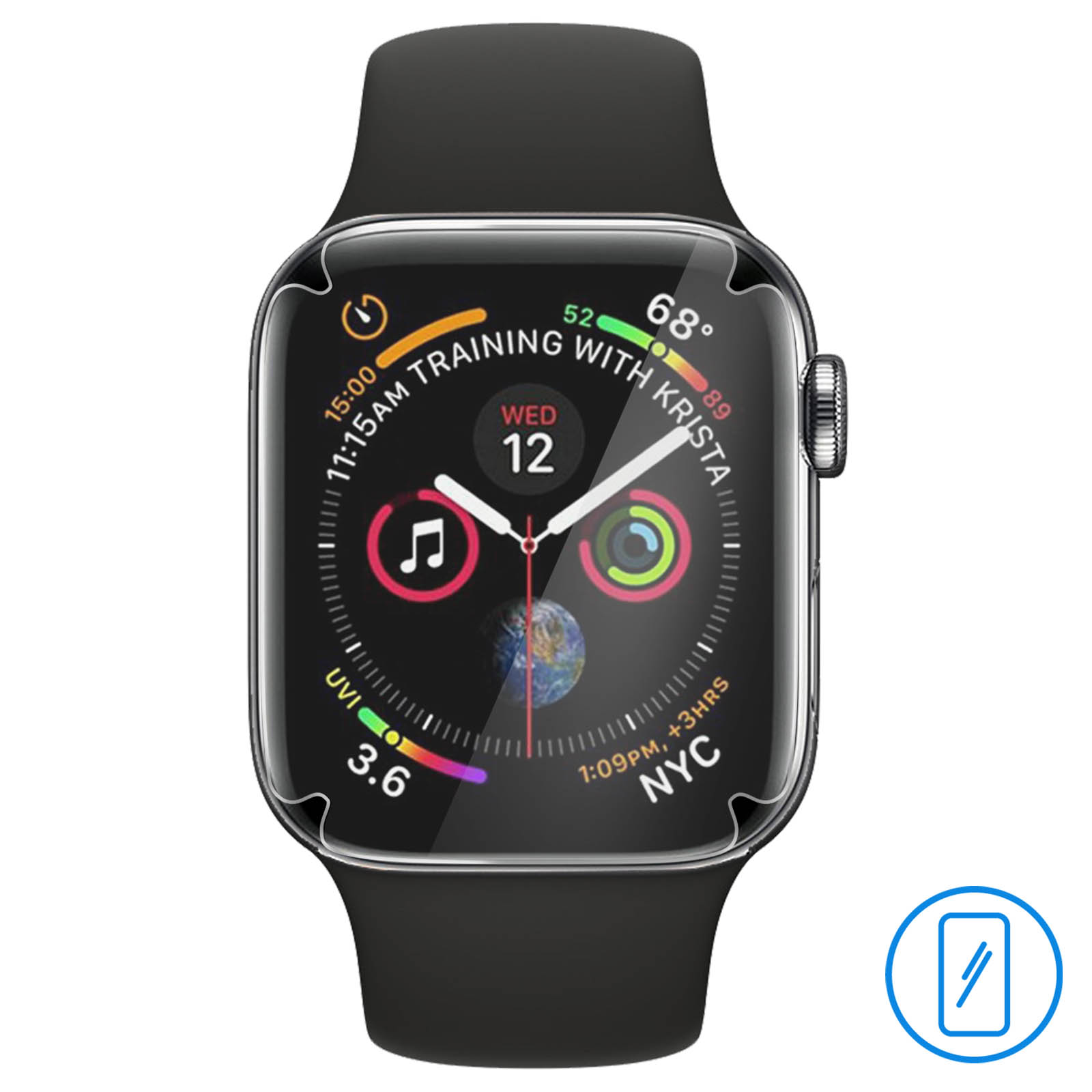 Protector De Pantalla Para Apple Watch 42/44 Mm De Látex Flexible Arente