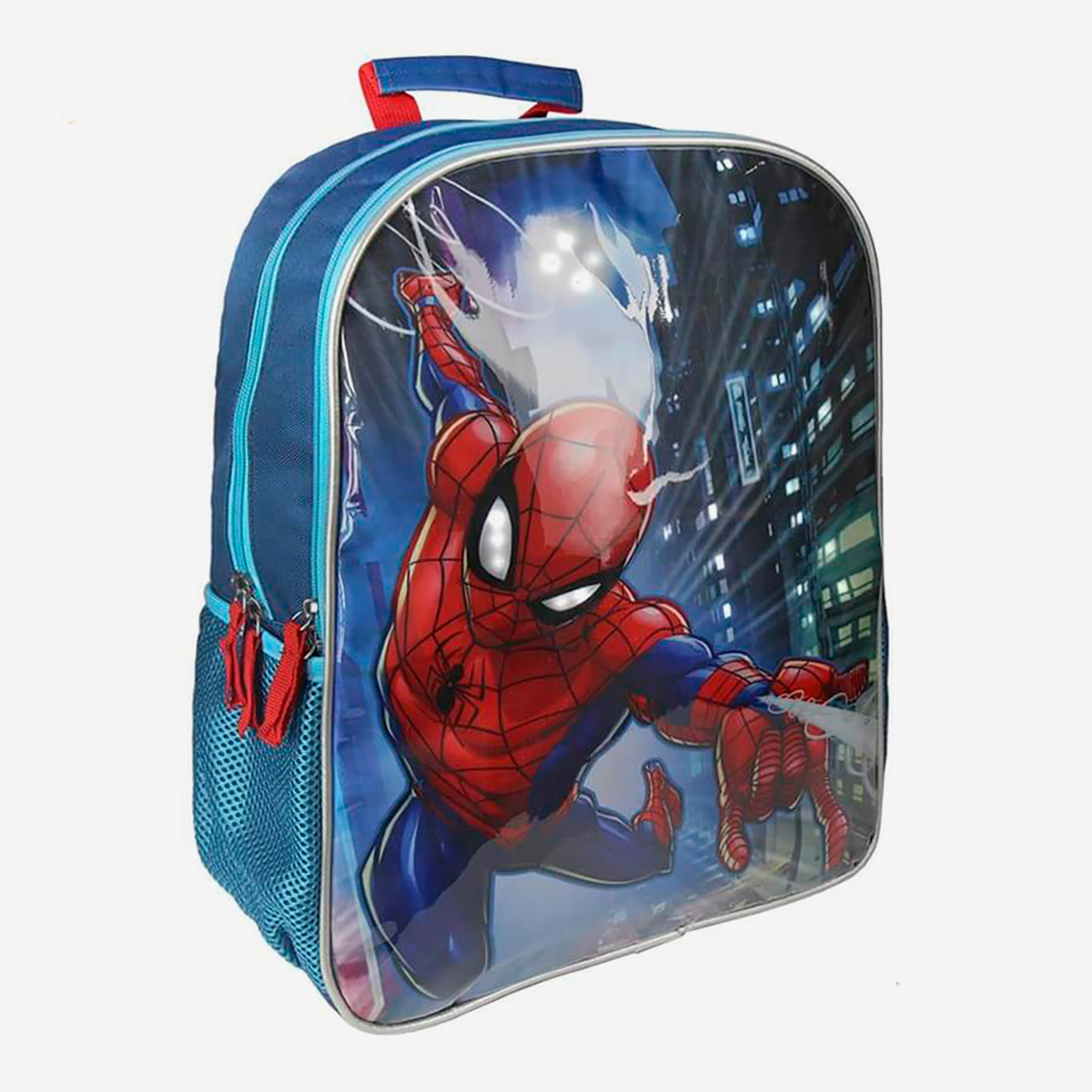 Mochila Escolar Con Luz De Spiderman 31x41x13 Cm - multicolor - 