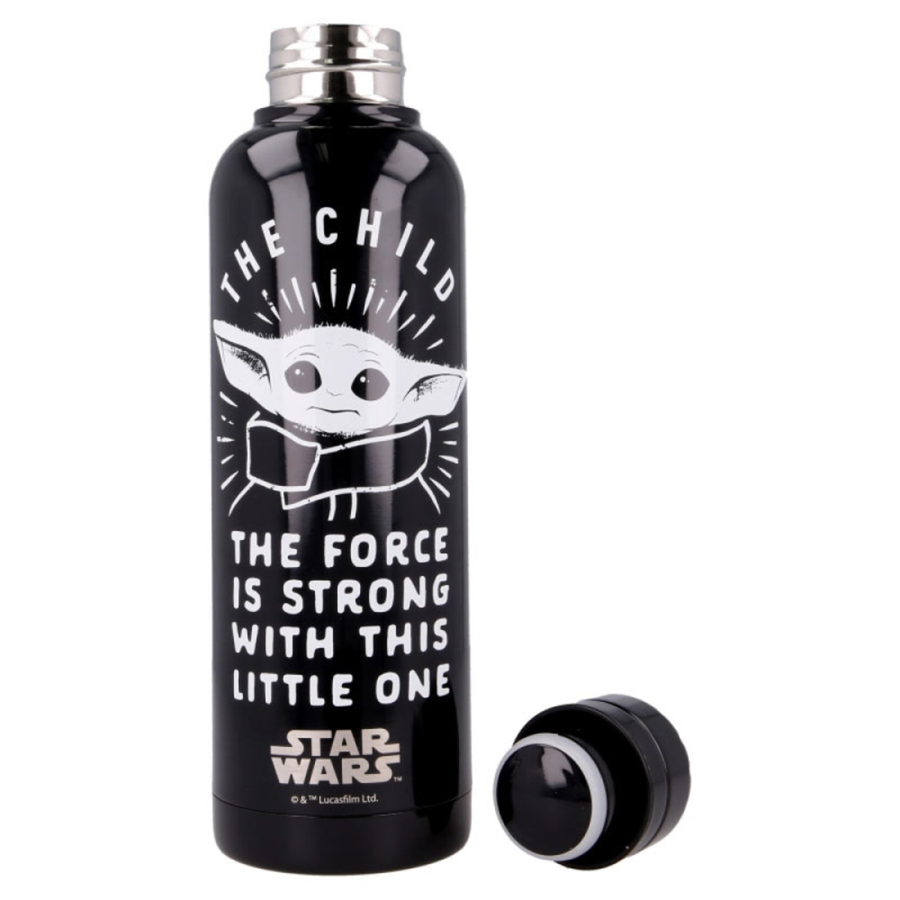 Botella Termo Baby Yoda Star Wars  515 Ml - Negro  MKP