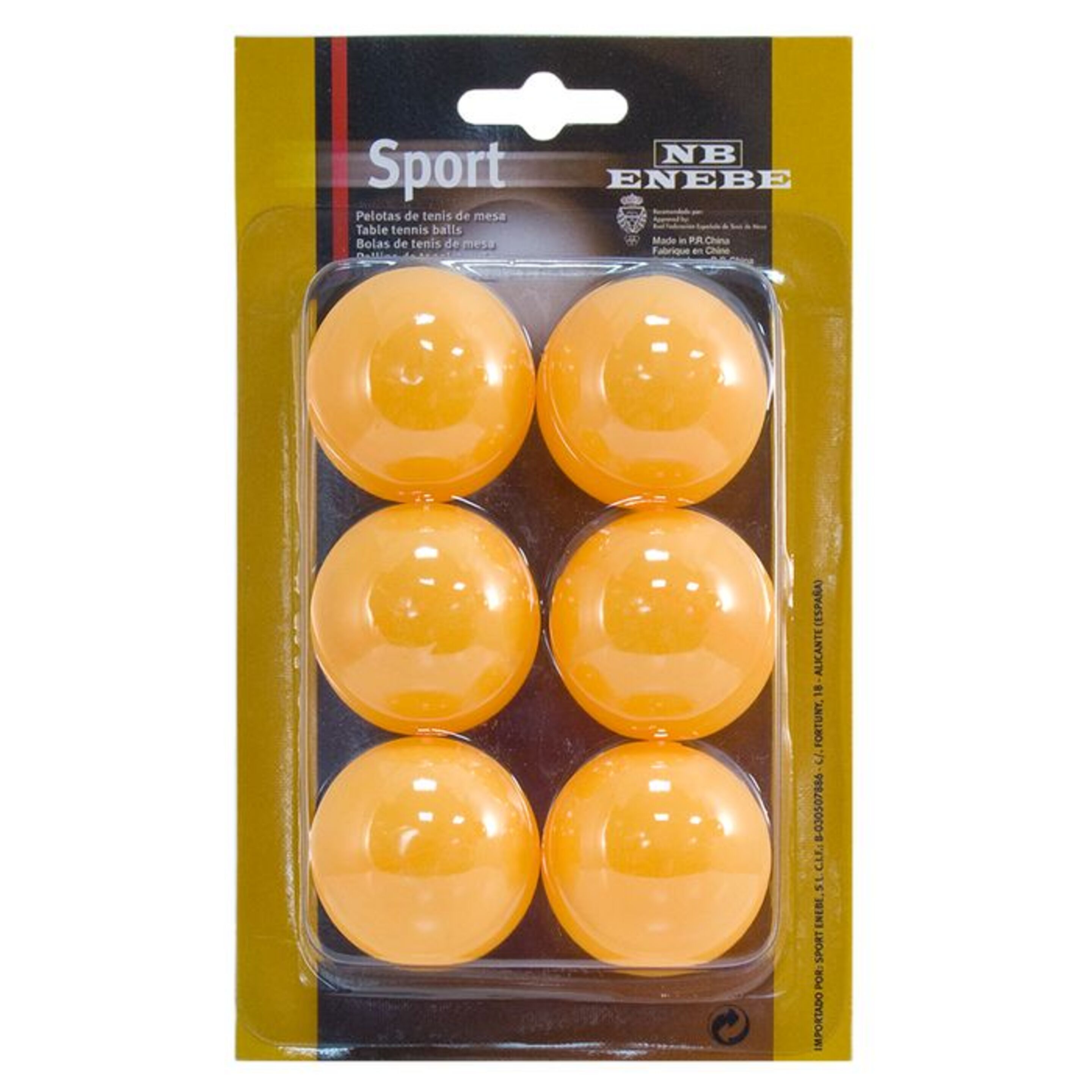 Blister 6 Pelotas Ping Pong Enebe Sport Naranja - Naranja  MKP