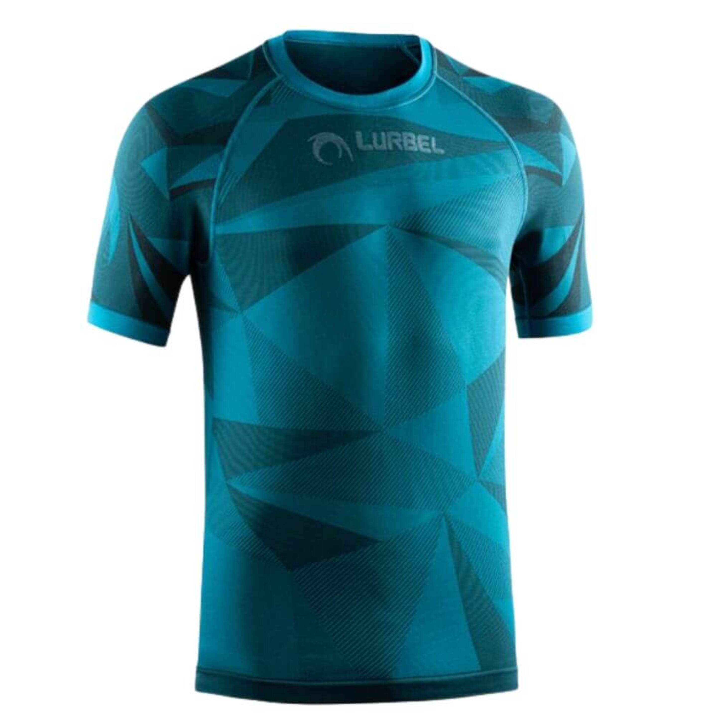 Camiseta Running Lurbel Samba Short Sleeves - Azul Turquesa  MKP