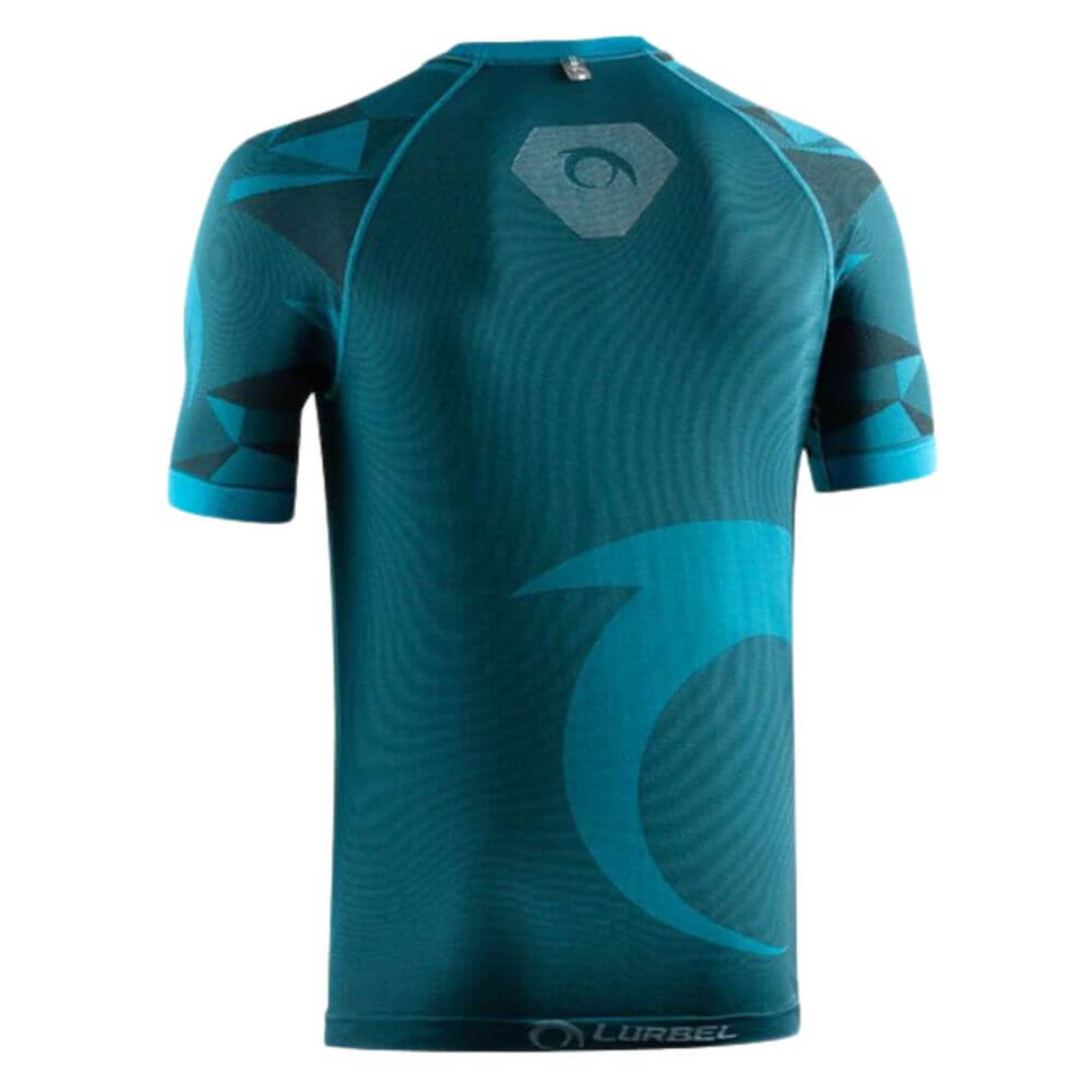 Camiseta Running Lurbel Samba Short Sleeves - Azul Turquesa  MKP
