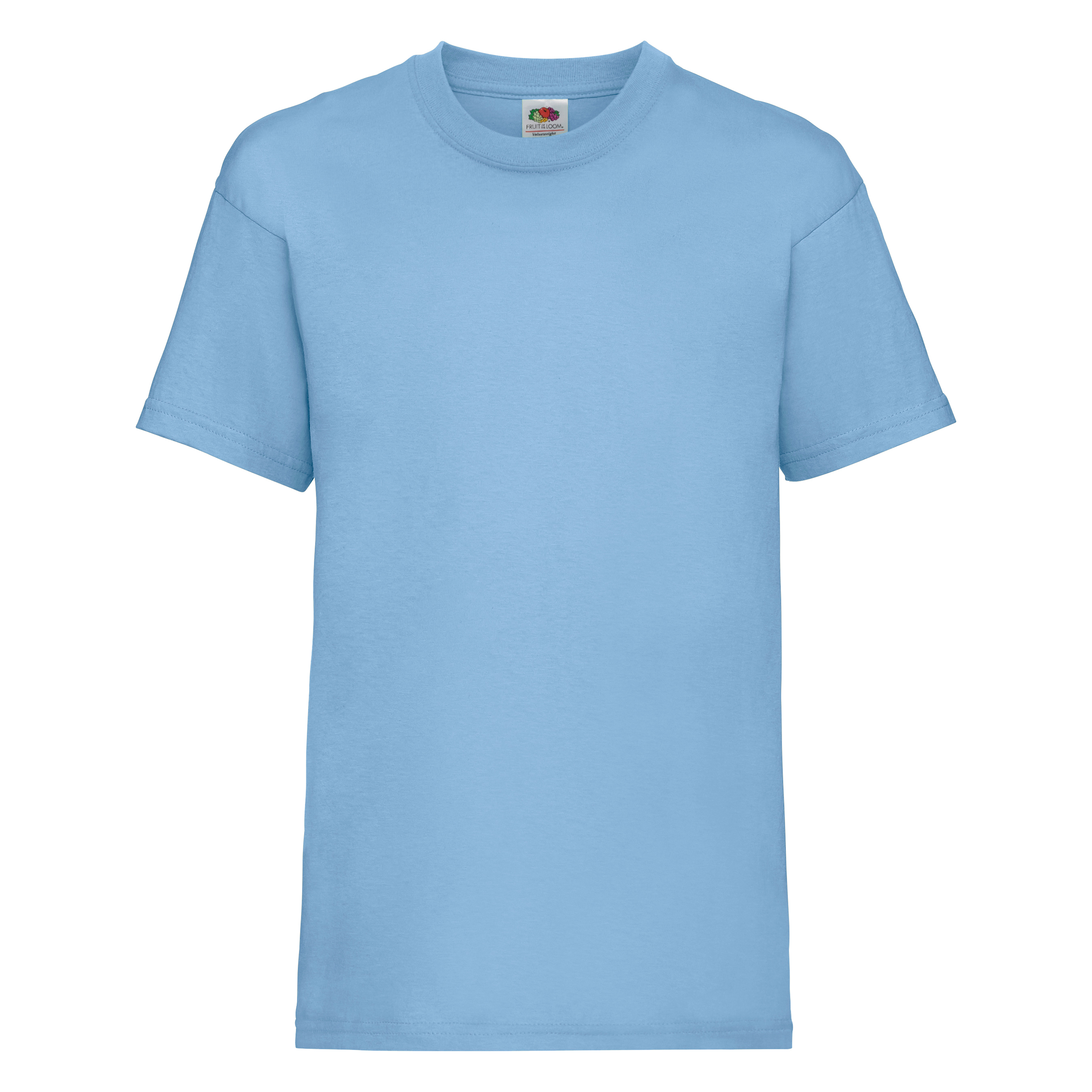 Camiseta Básica De Manga Corta 100% Algodon De Primera Calidad Fruit Of The Loom - azul-cielo - 