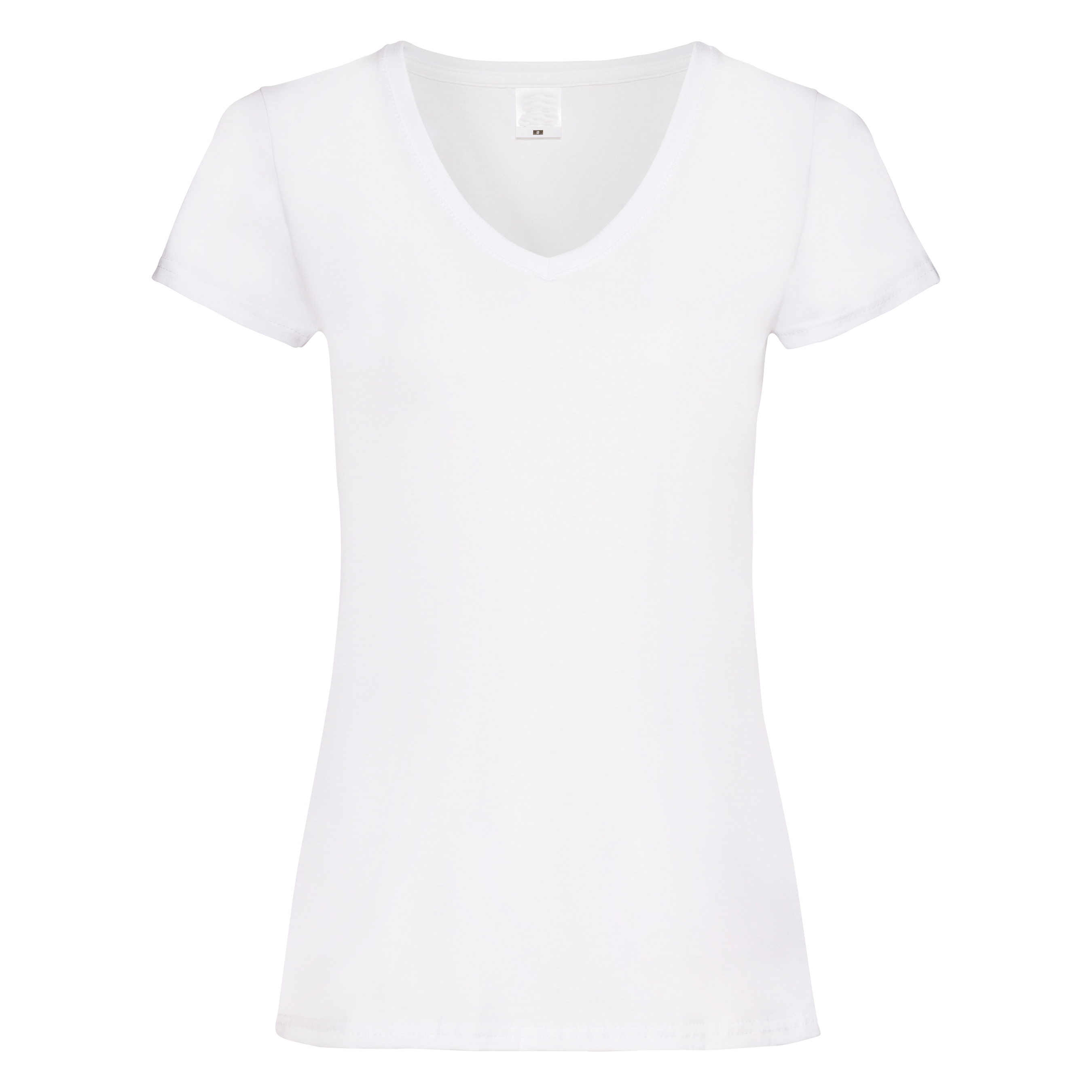 Camiseta Entallada De Manga Corta Y Cuello En V Universal Textiles - blanco - 
