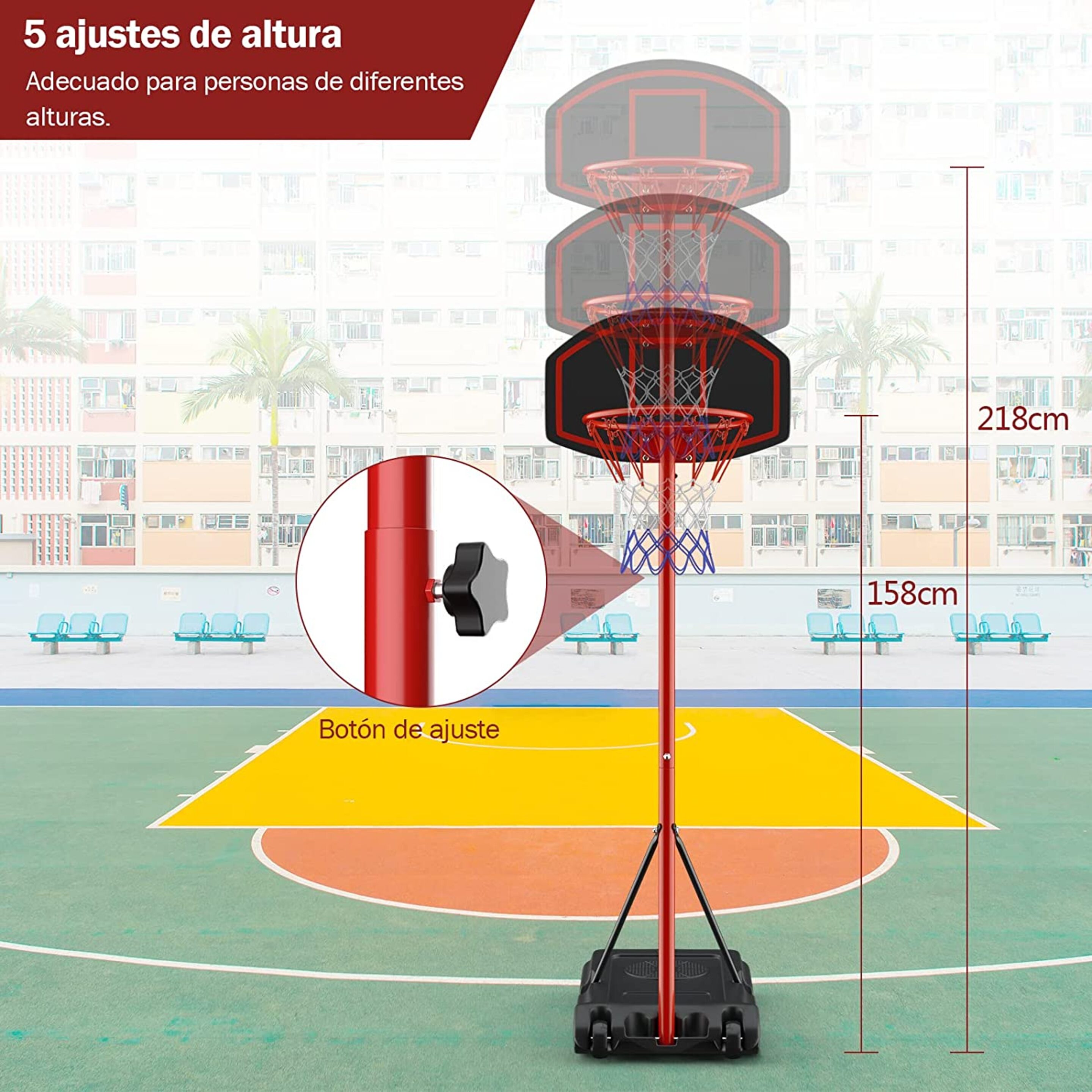 Aro De Baloncesto Infantil Con Ruedas Costway