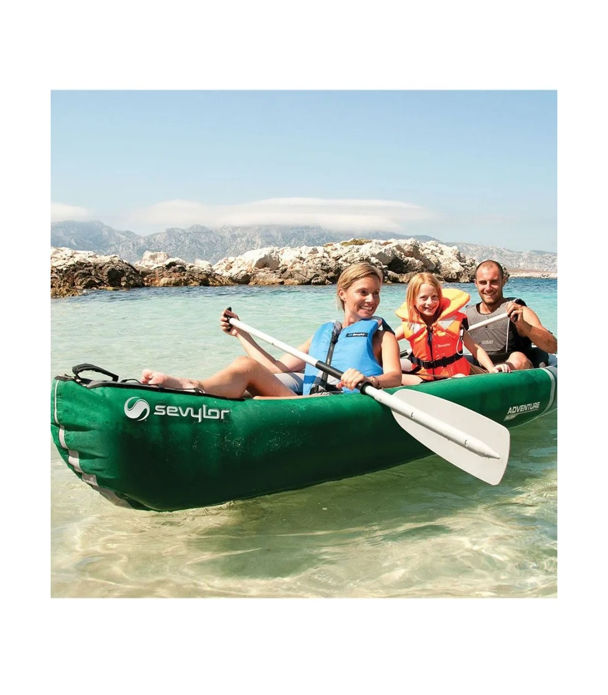 Canoa Ou Caiaque Inflável Sevylor Adventure Plus 2+1 Lugares - Inclui bolsa de transporte, manômetro e quilha ou barbatana | Sport Zone MKP