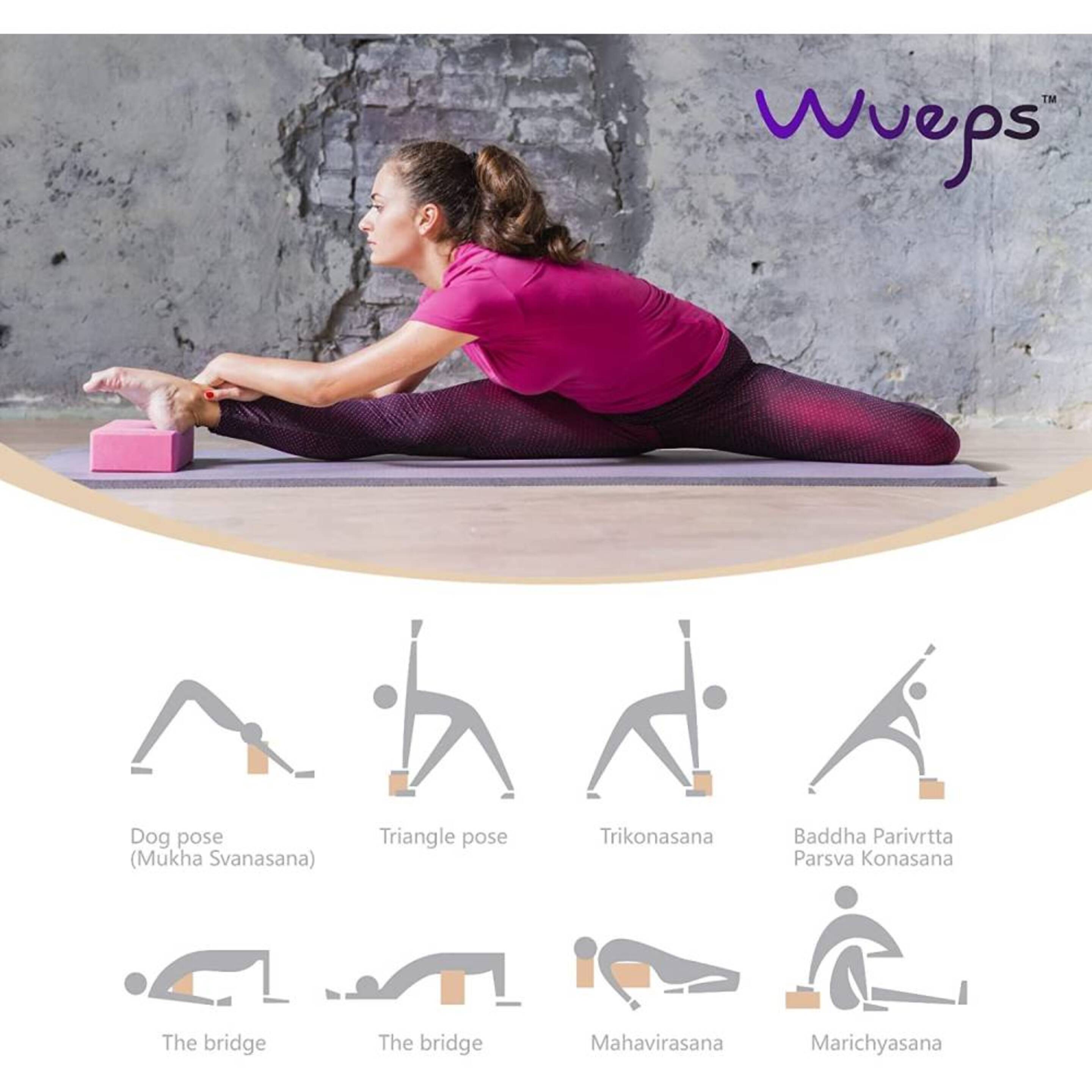 Bloque De Yoga Wueps 2 Unidades (Sin Látex, Espuma Eva, Suave)