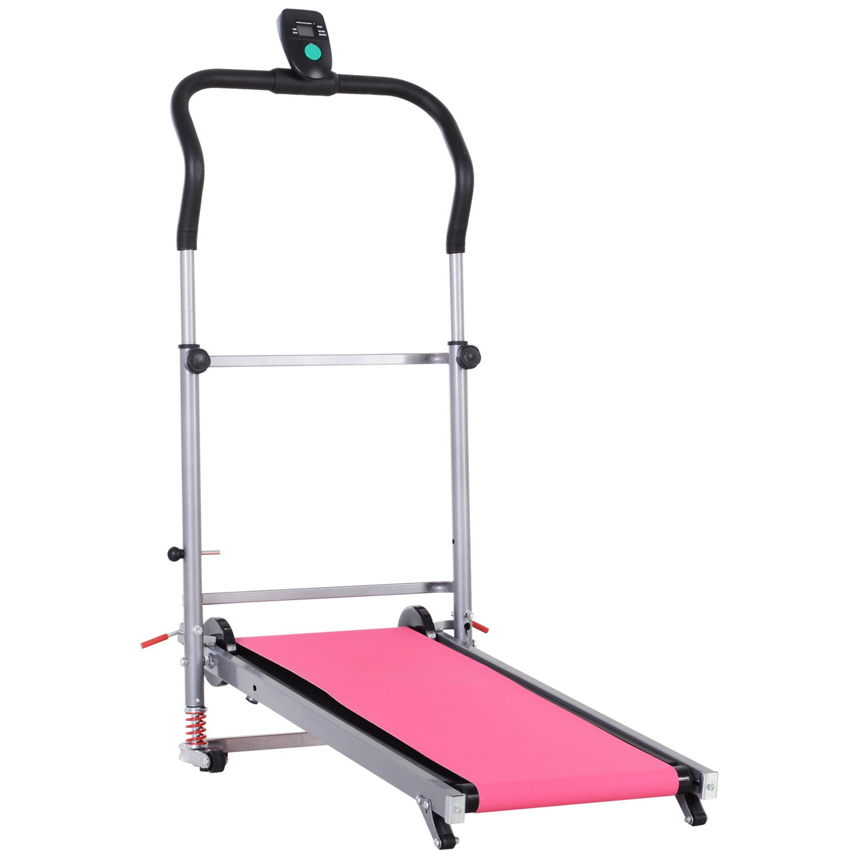 Homcom Cinta De Andar Manual Caminadora Plegable Portátil Pantalla Lcd 2 Ángulos Reclinables Carga 1