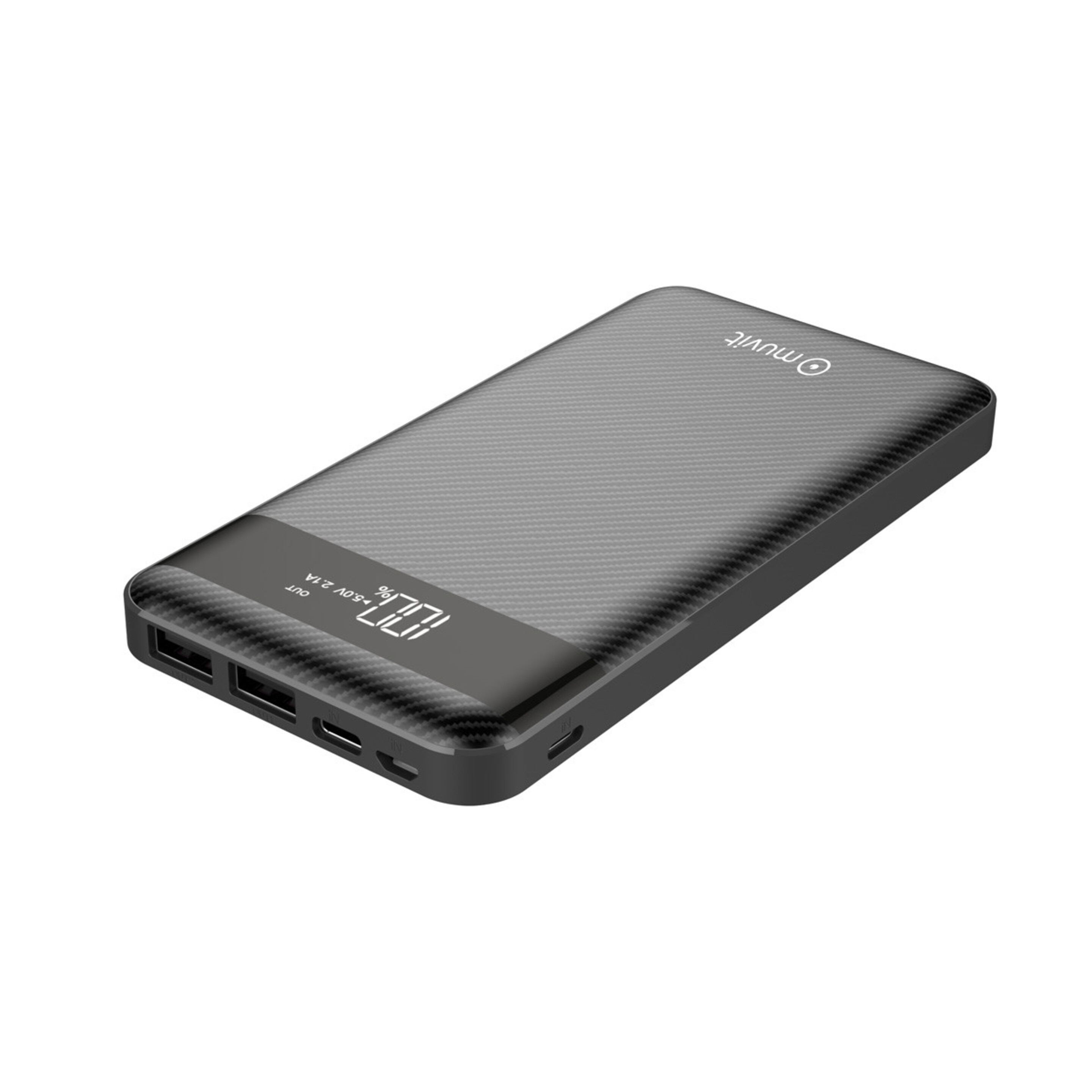 Muvit Power Bank 10000 Mah Usb 2 Puertos+ Puerto Tipoc Pd+ 2 Inputs Negro