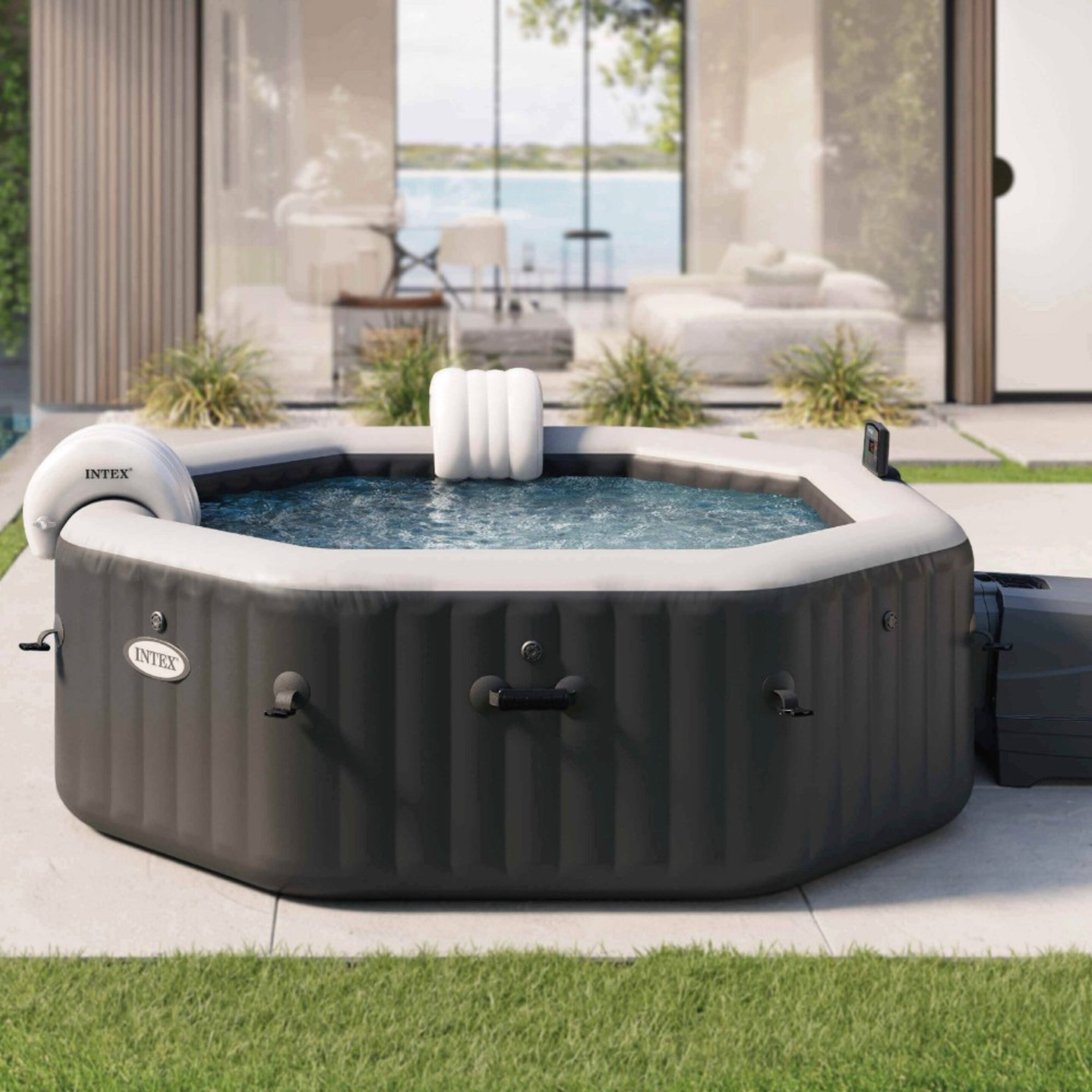 Spa Hinchable Octogonal Con Burbujas Y Jets 795 Litros Intex