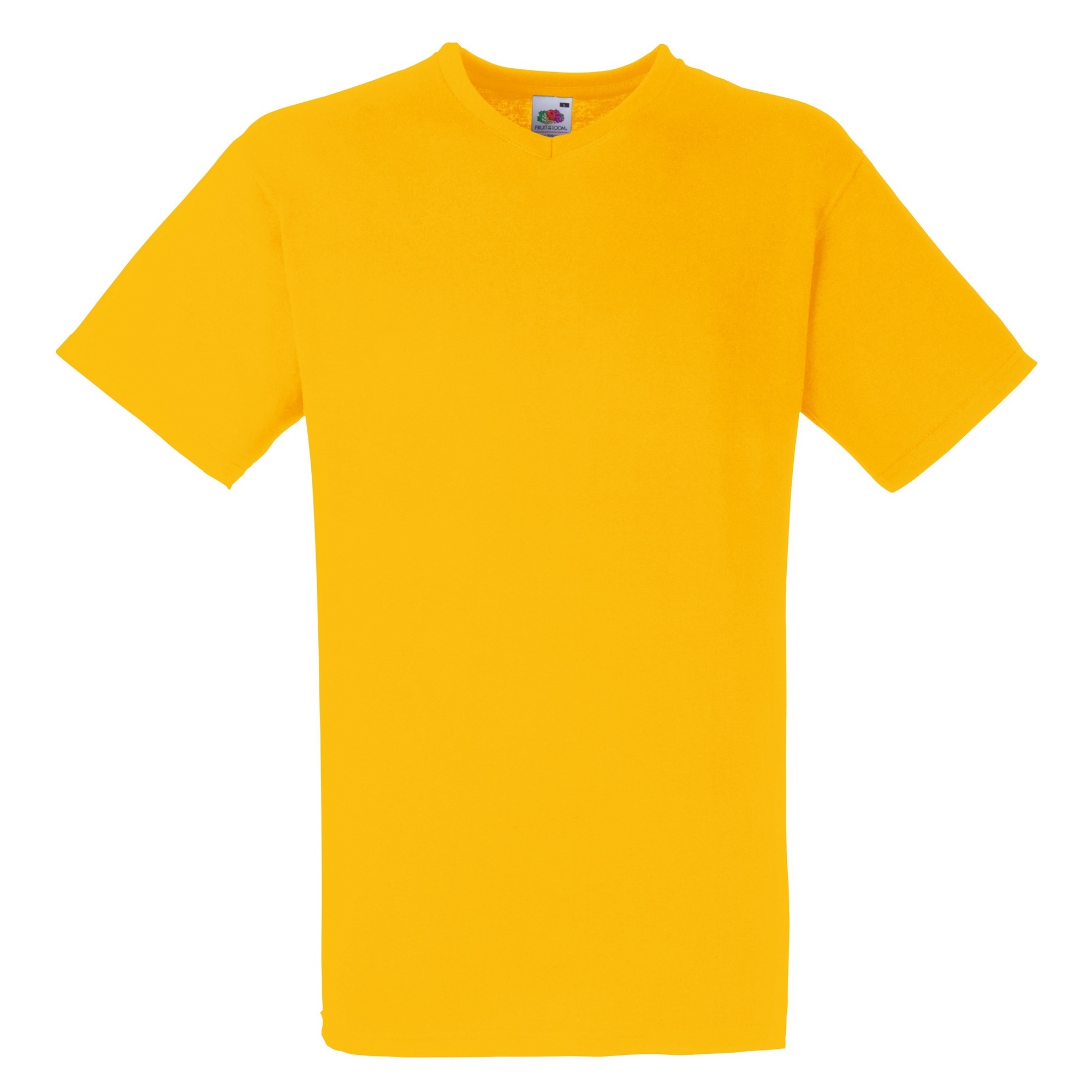 Camiseta Básica De Pico De Manga Corta Fruit Of The Loom - amarillo - 