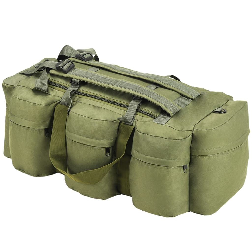 Vidaxl Bolso De Lona Estilo Militar 3-en-1 90 L