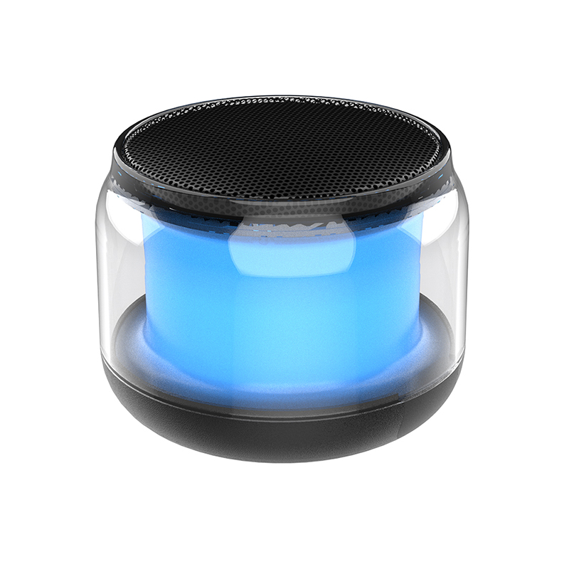 Mini Altavoz Bluetooth Smartek Portátil, Inálambrico, Recargable, Impermeable, Con Iluminación Led - negro - 