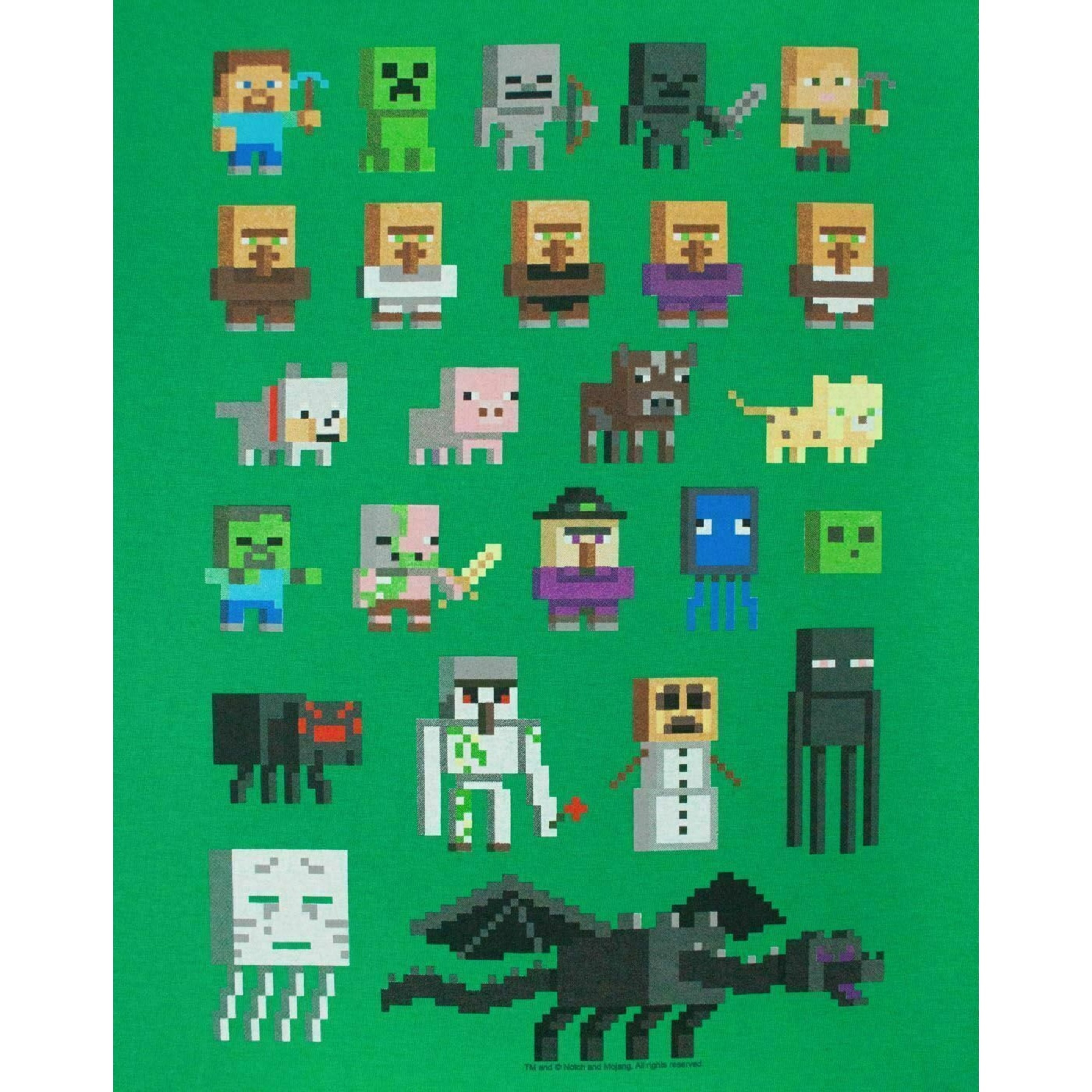 Camiseta Oficial Diseño Personajes Sprites Minecraft