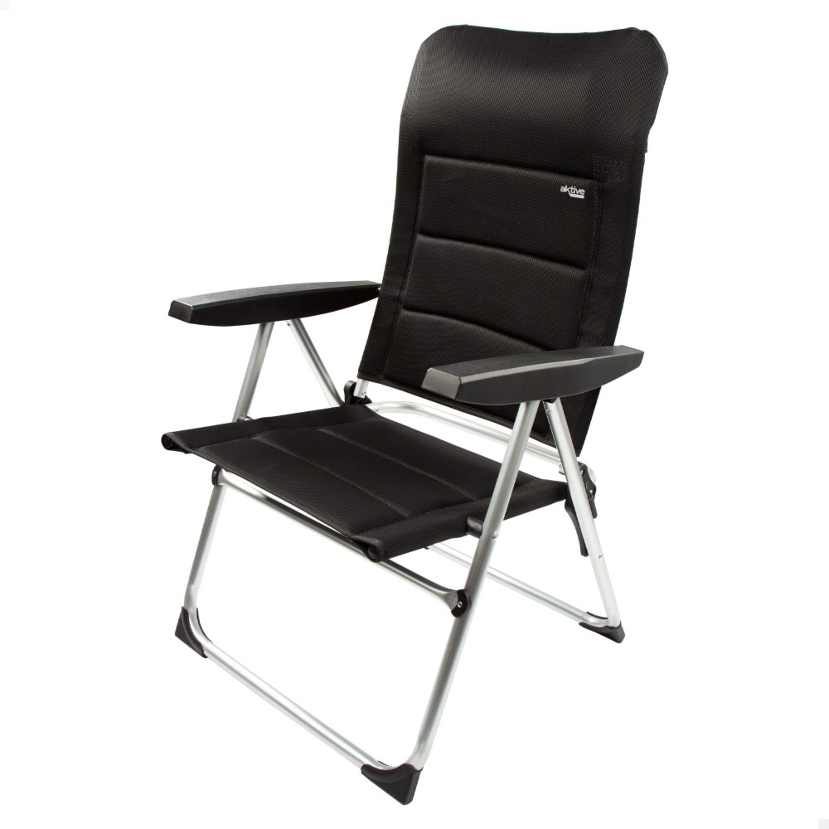 Cadeira Dobrável De Jardim Acolchoada De Luxo Multiposição Aktive - negro - 
