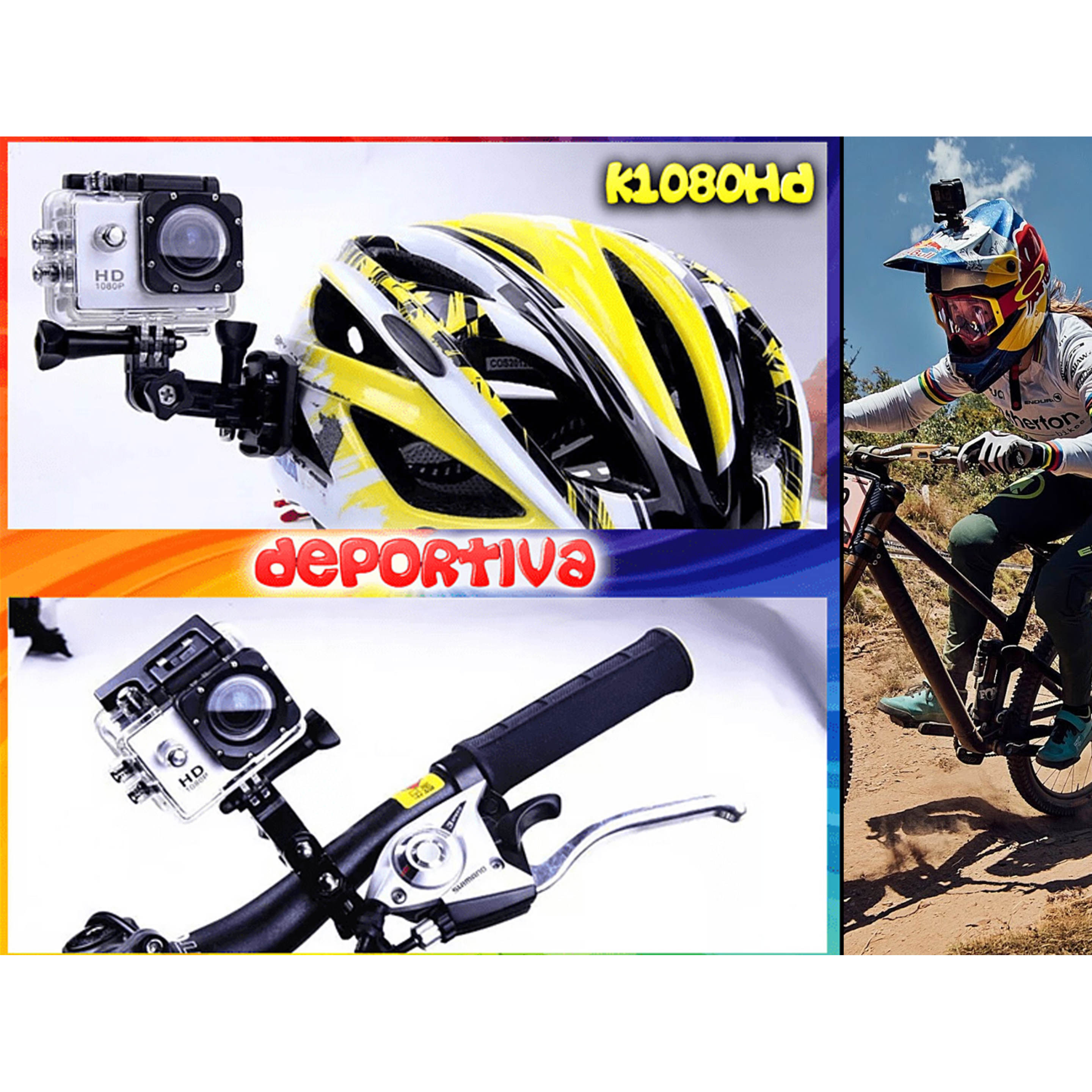 Camara Accion Deportiva Sumergible Wifi 1080 Ulta Hd