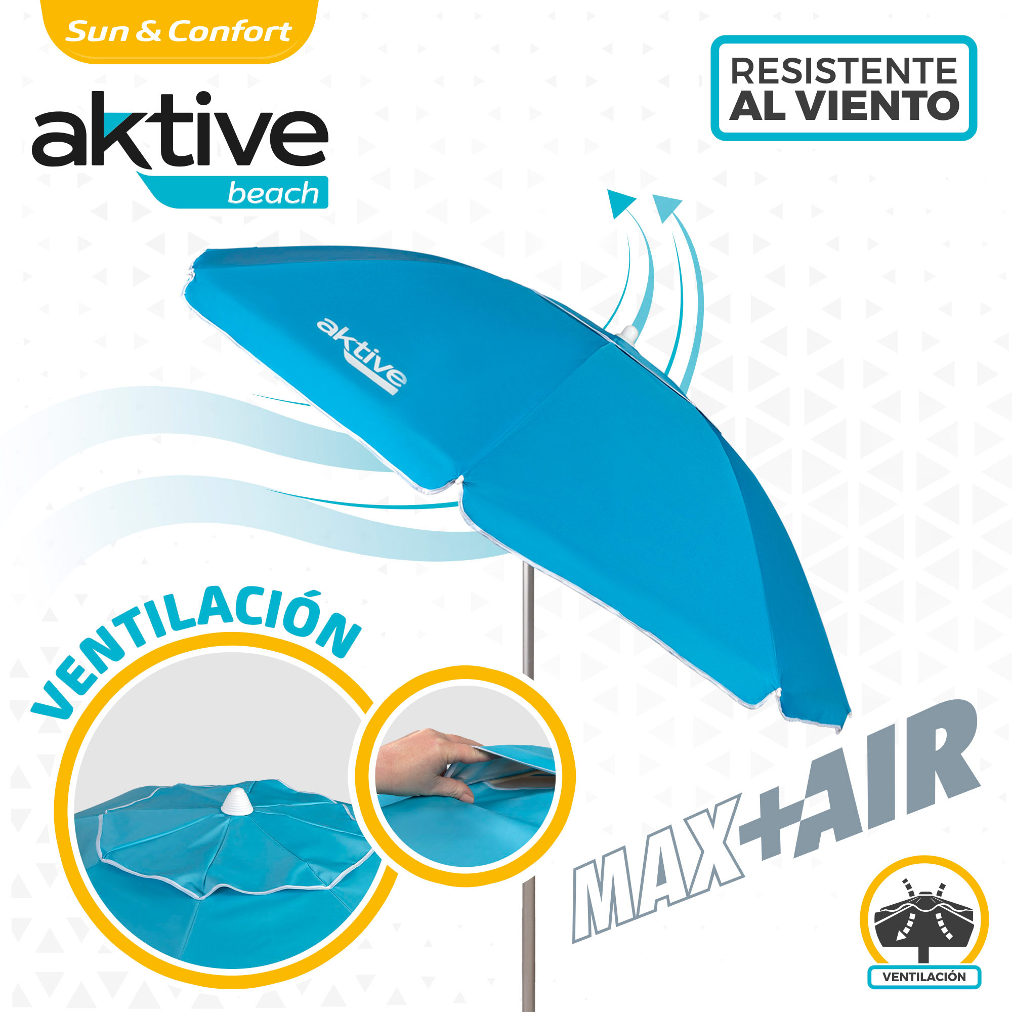 Sombrilla Playa 200 Cm Con Protección Uv50 Aktive Beach