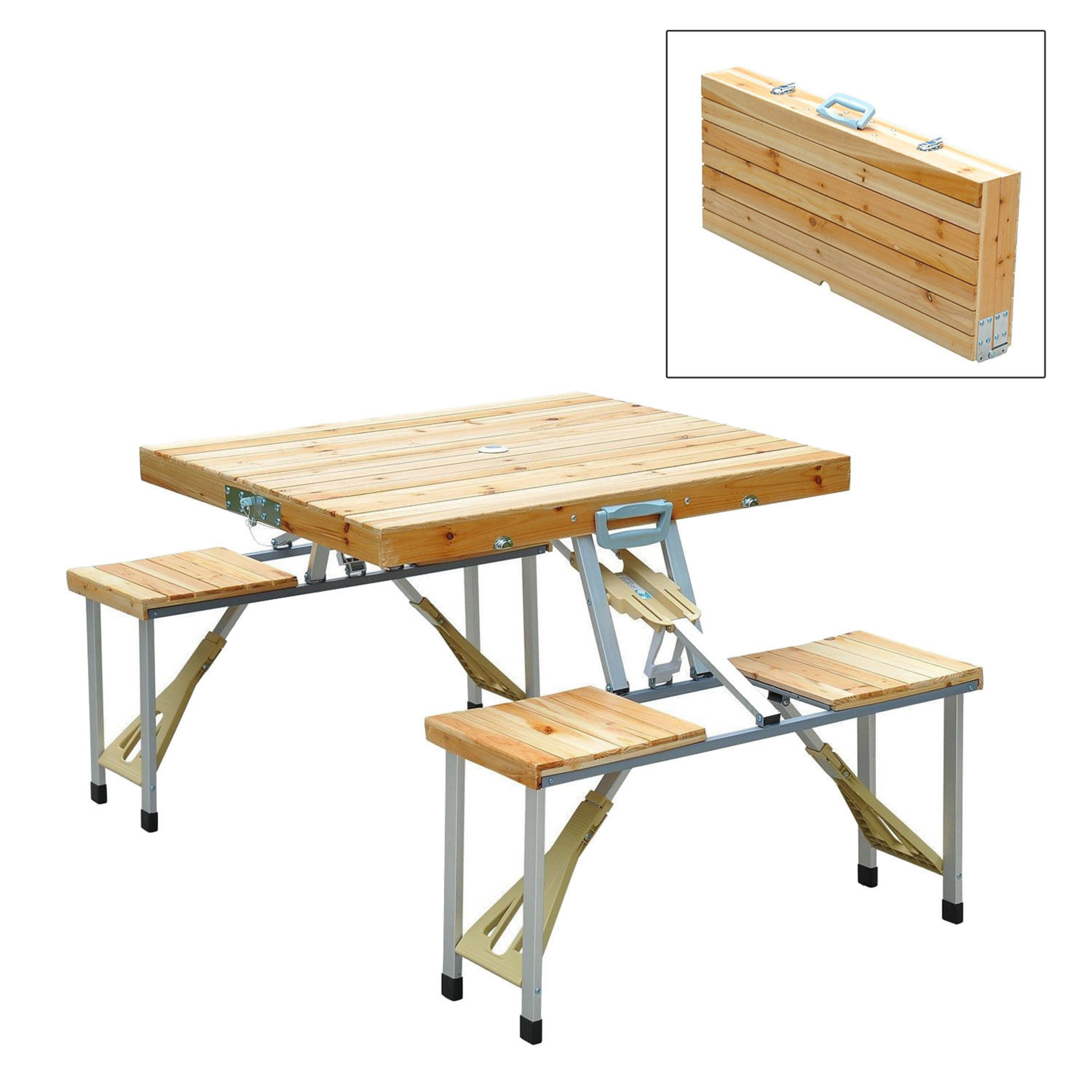 Mesa Plegable Madera Con Asientos Outsunny®