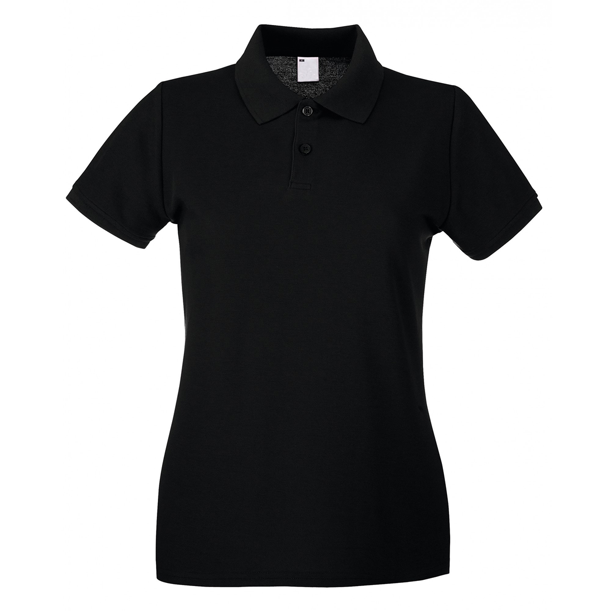 /ladies Fitted Short Sleeve Casual Polo Shirt Universal Textiles - negro - 
