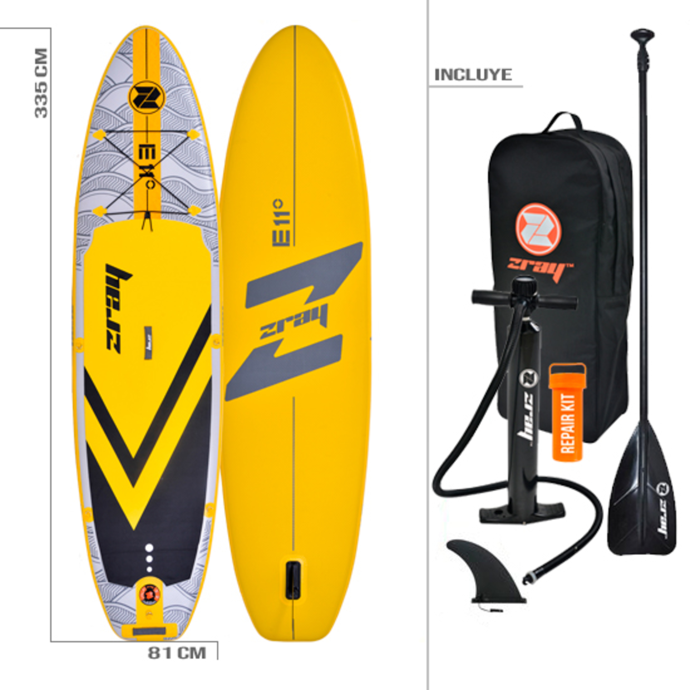 Paddle Surf Zray E11 - amarillo-negro - 