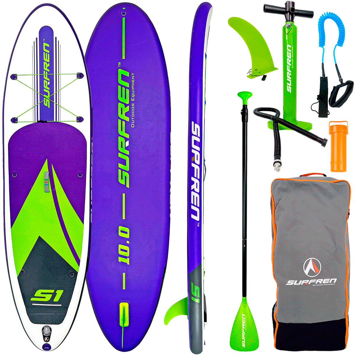 Stand Up Paddle Insuflável Surfren S1 10'0" Purple/green