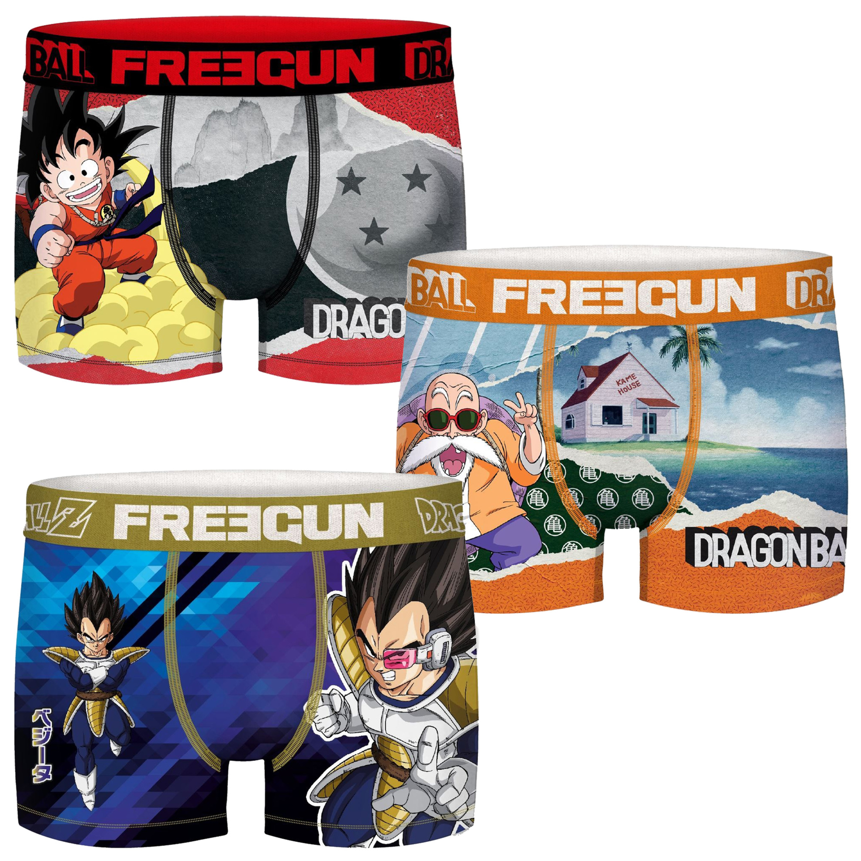 Pack 3 Calzoncillos Freegun Vegeta & Son Goku - multicolor - 
