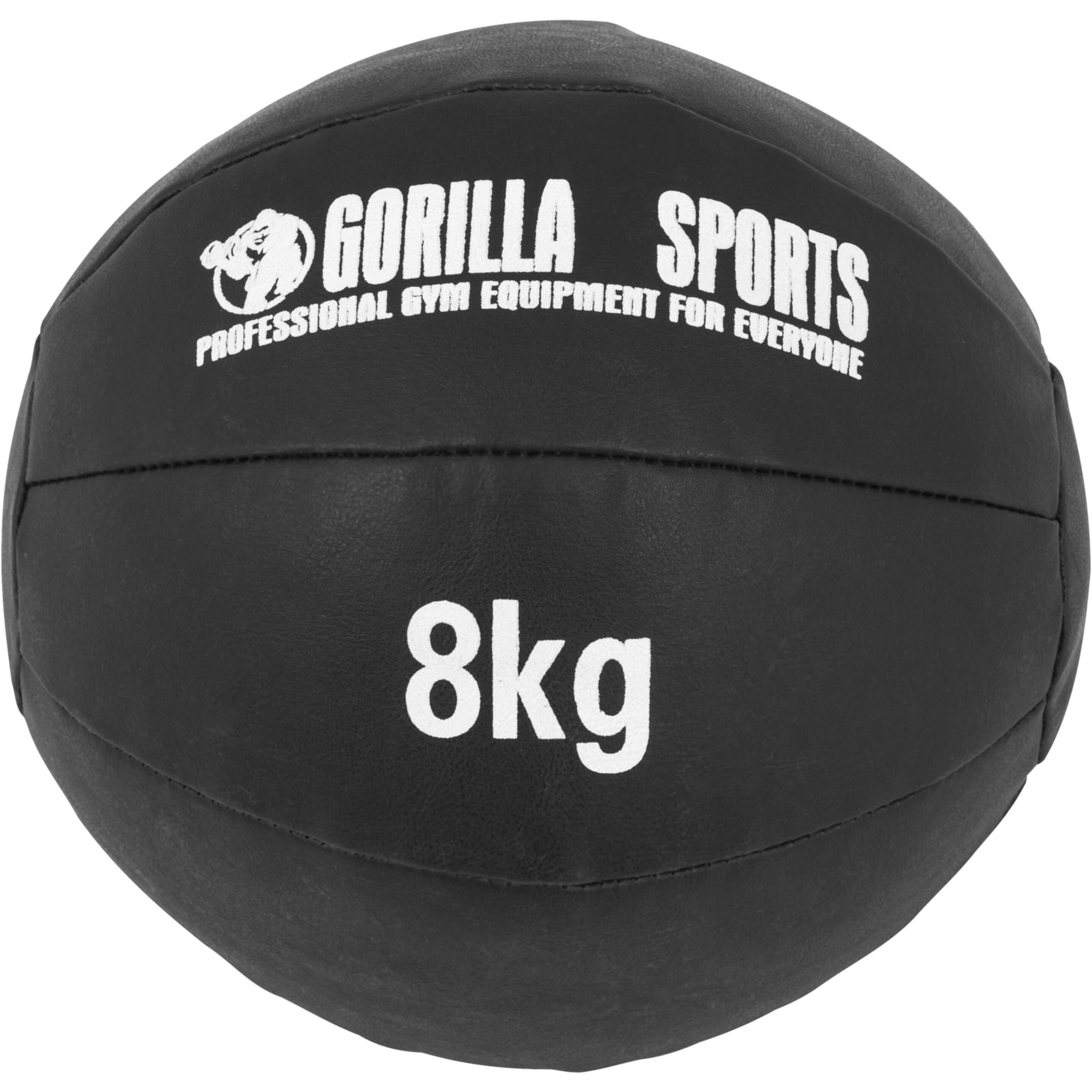 Balón Medicinal De Cuero 8 Kg Gorilla Sports - negro - 