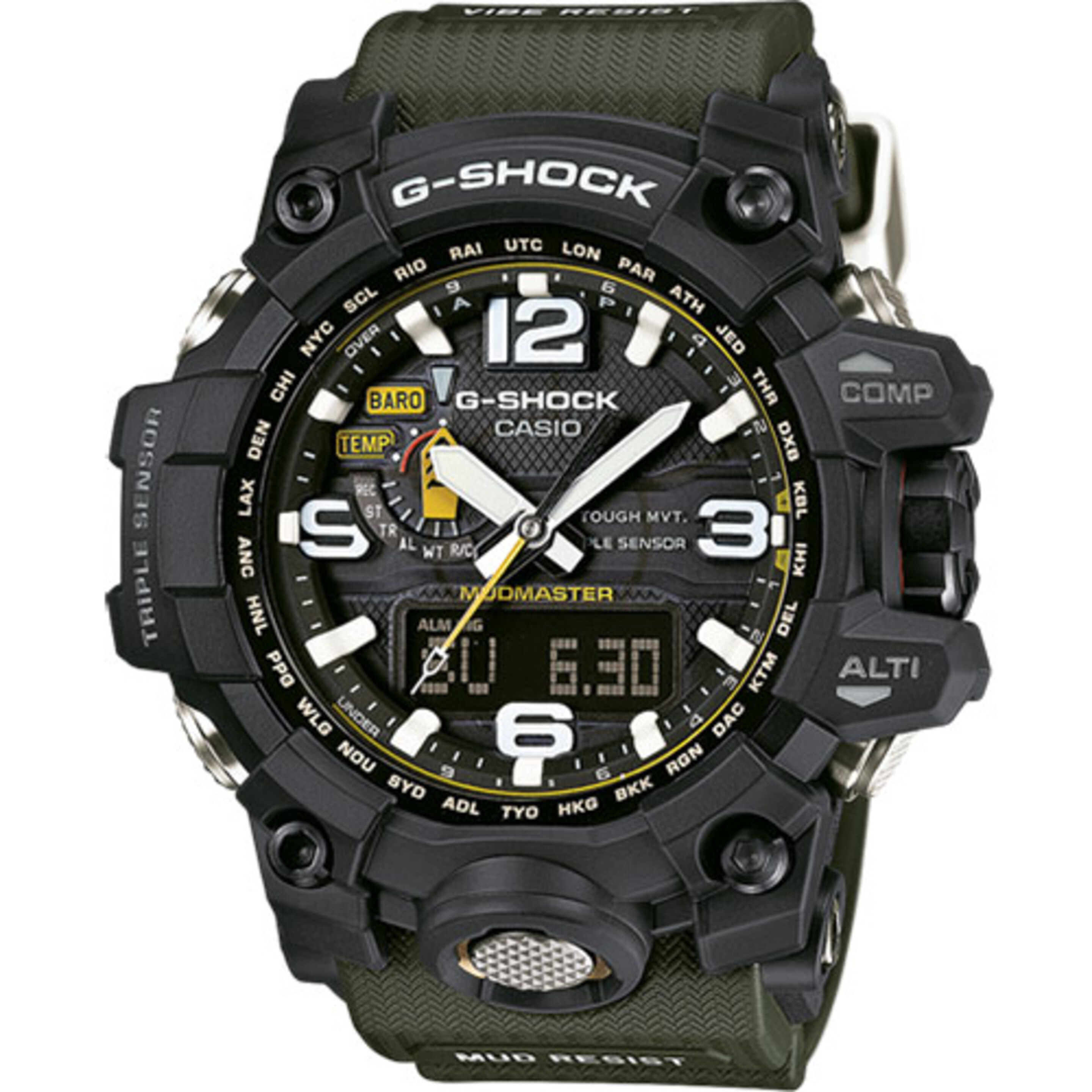 Reloj G-shock Mudmaster Gwg-1000-1a3er - negro-verde - 