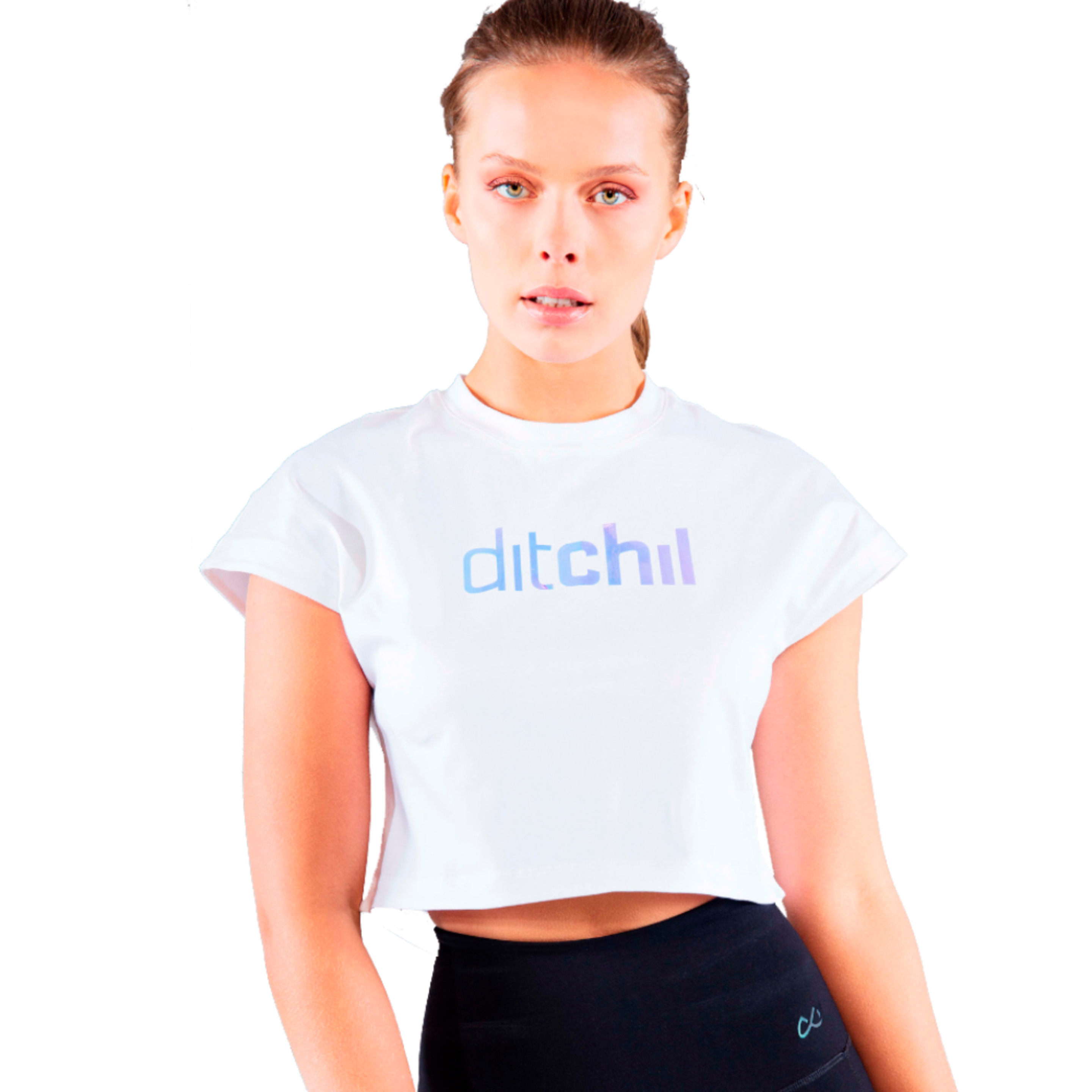 Camiseta Ditchil Just Ts00833 - Blanco - Camiseta Fitness Mujer.  MKP