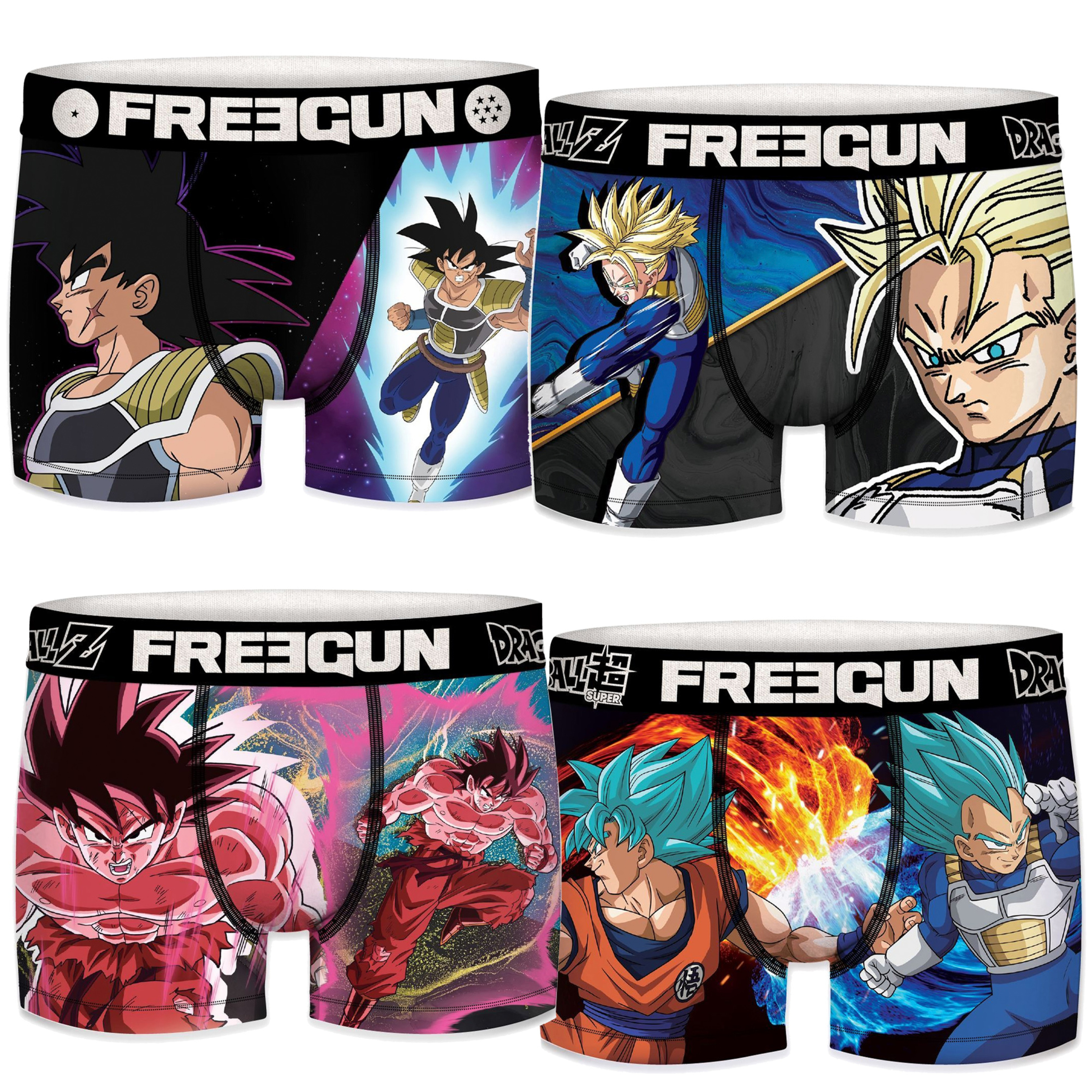 Pack 4 Boxers Freegun Goku & Bardock - multicolor - 