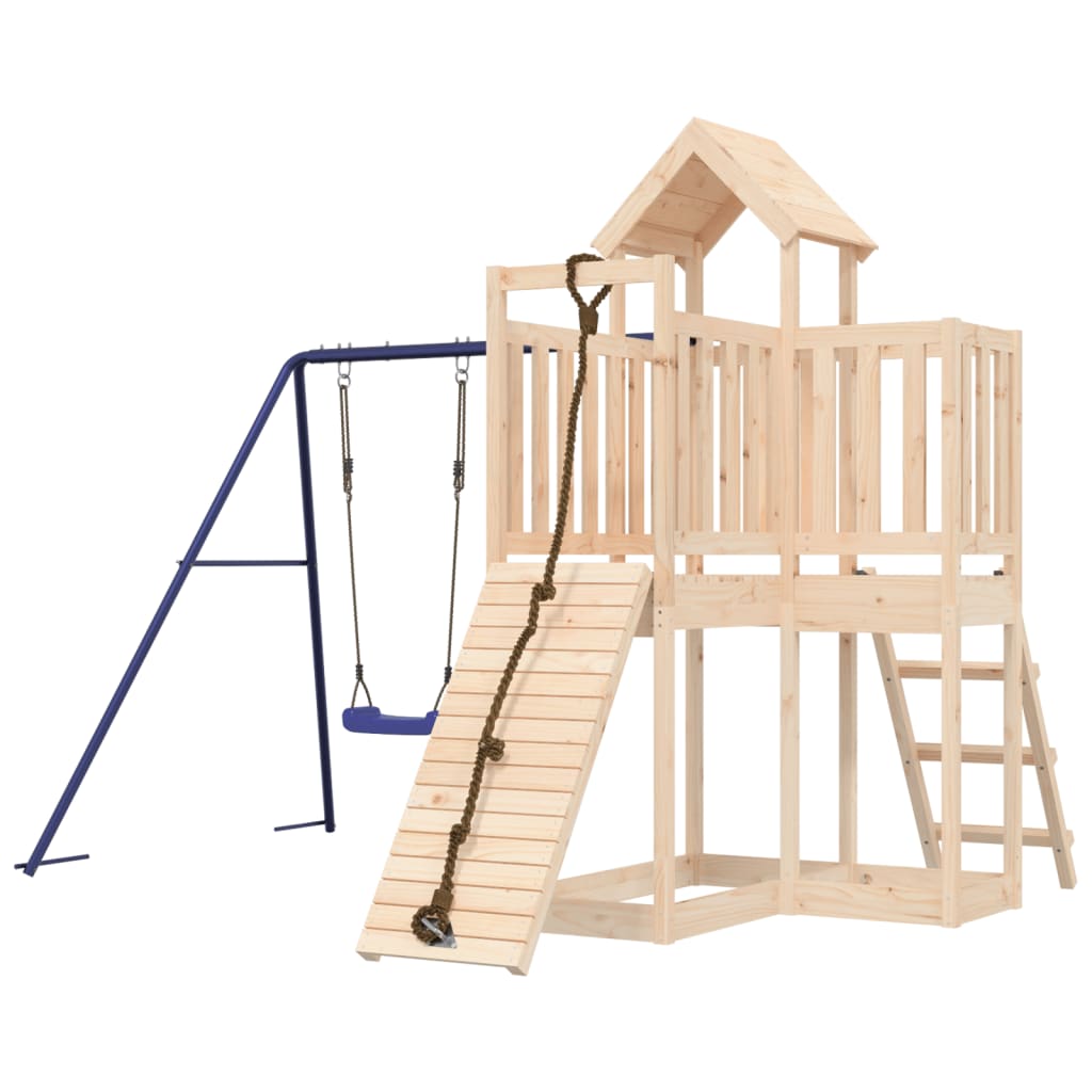 Juego De Columpio Individual Vidaxl Torre De Juegos Con Muro De Escalada - Parque Infantil De Exterior  MKP